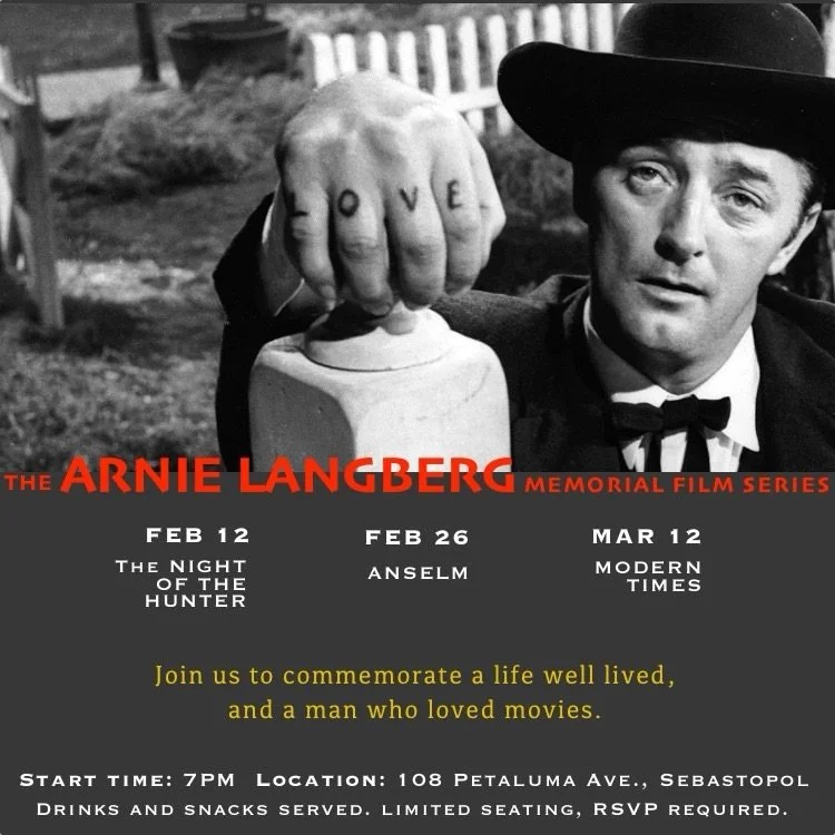We&rsquo;re hosting movie nights at 108 A&amp;D, in our Sebastopol storefront location. Join us for The Arnie Langberg Memorial Film Series to commemorate a well-loved man who loved movies. Seating is limited, RSVP required (via link in bio).