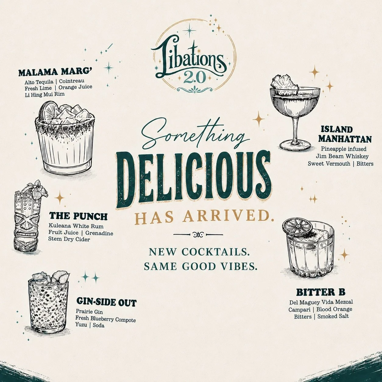🍸✨ The wait is over&hellip; and the pours are officially flowing 🍹🌺
Say aloha to the first 5 handcrafted cocktails from our brand-new full liquor bar at Malama Pono Restaurant 🍊🥥🌿

This is just the beginning. Come raise a glass with us and tast