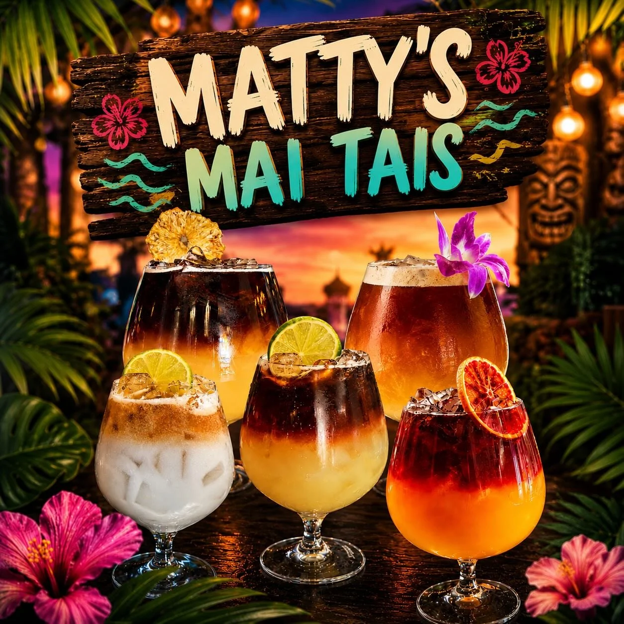 🍹 Introducing Matty&rsquo;s Mai Tais! 🍹

The summer heat is here, and there&rsquo;s no better way to cool off than with one of five new Matty&rsquo;s Mai Tais! ☀️ 
🌴 Fresh, flavorful, and packed with island vibes, these handcrafted cocktails are p