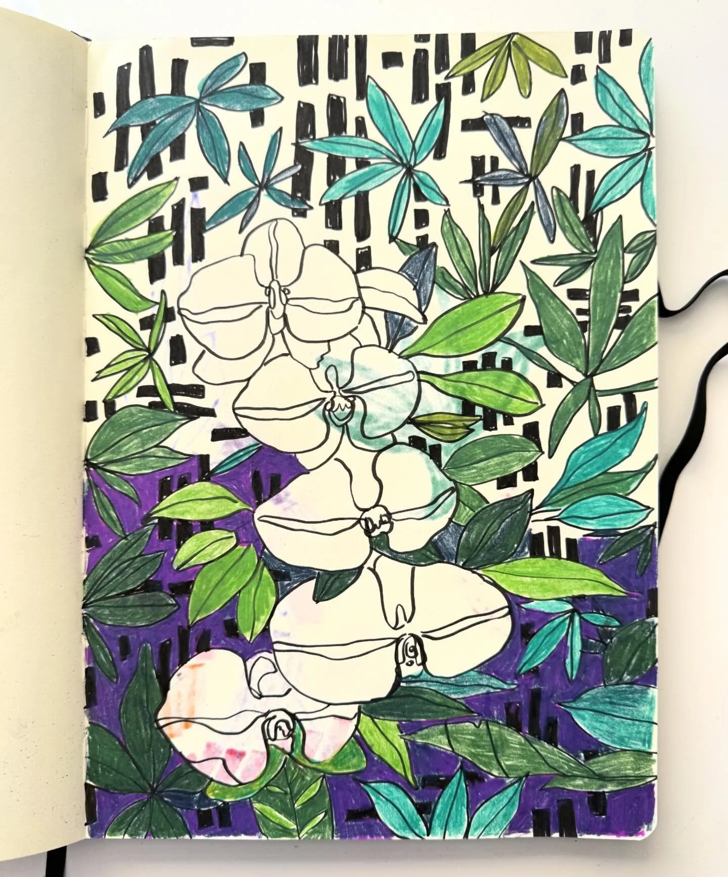 Sketch I never finished, but kinda like it that way.

#sketchbook 
#flowers
#markers