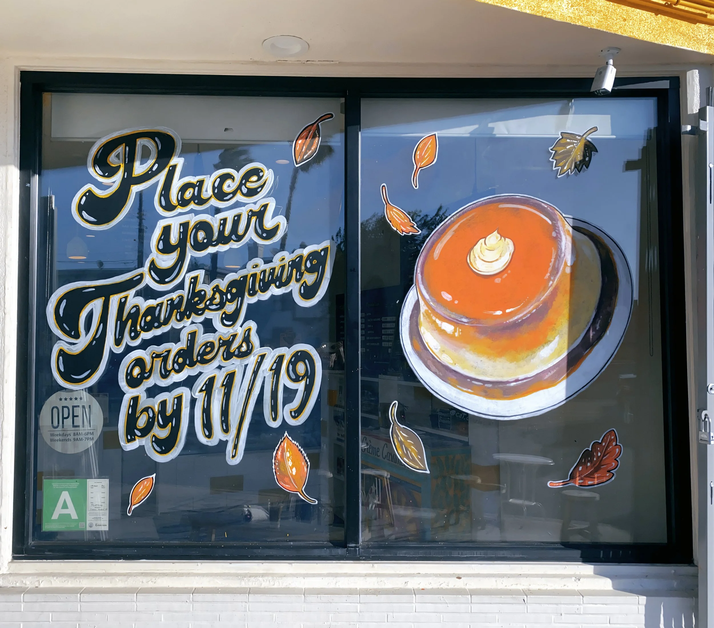 Creme Caramel Thanksgiving Window Mural