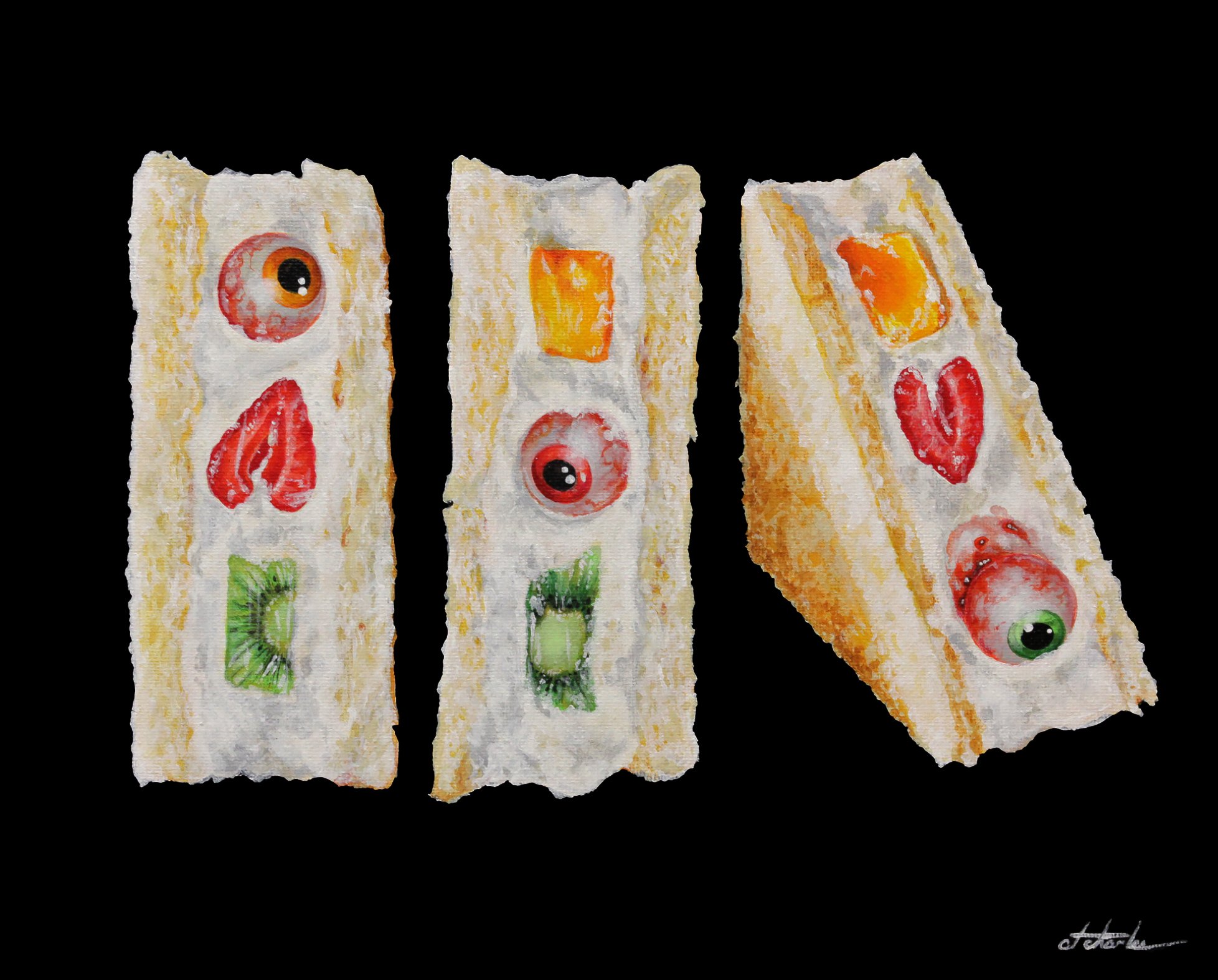 "Sammies" 2023. Painting, Acrylic on Canvas.
Size: 8"x10"
