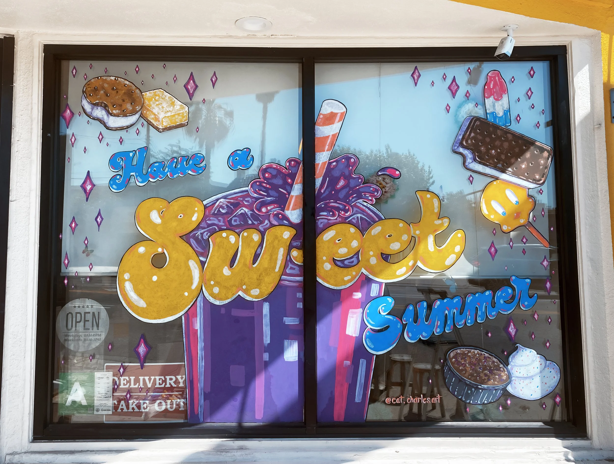 Creme Caramel LA Summer Window Mural