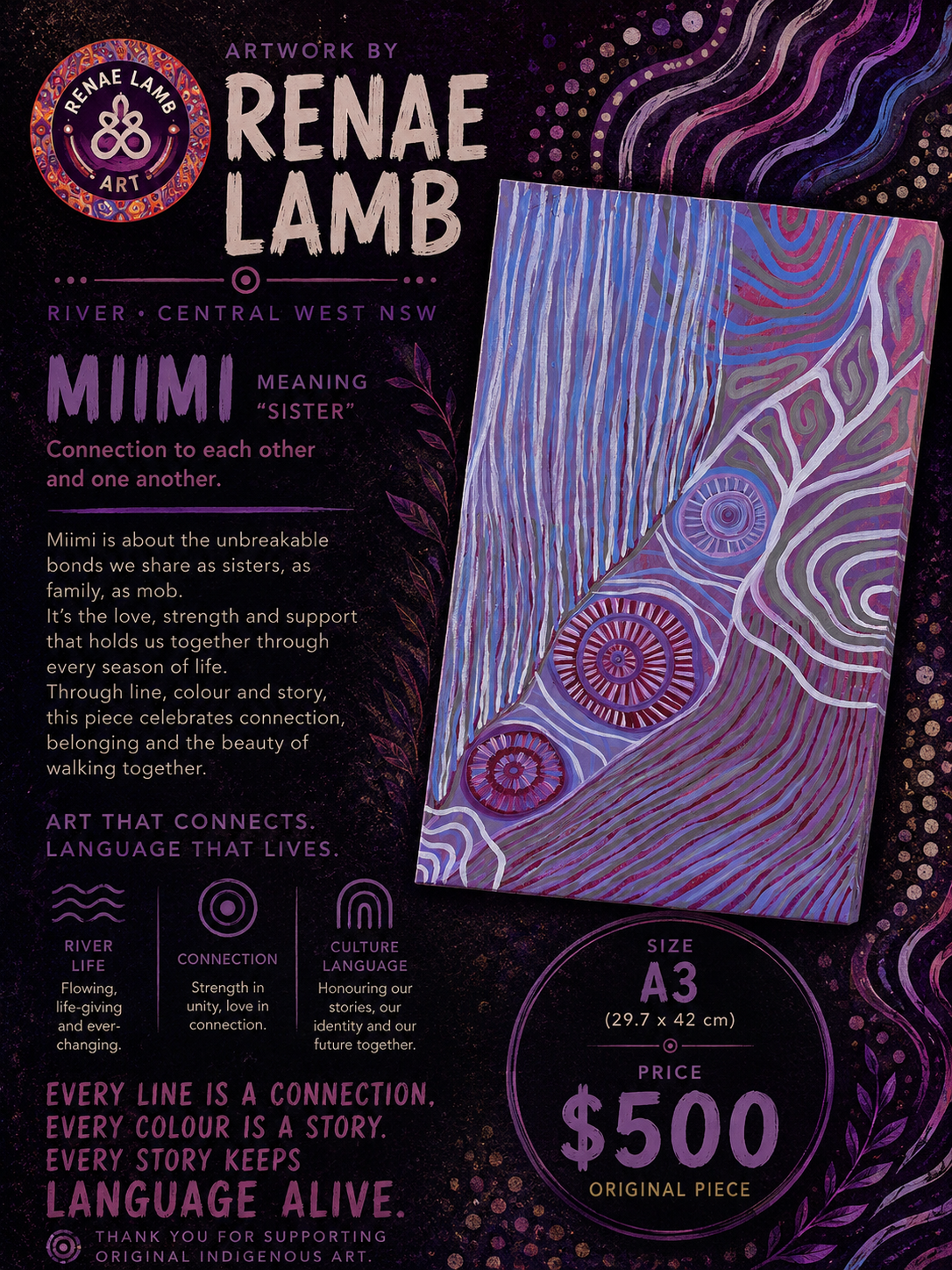 'Miimi' by Renae Lamb - A3 Indigenous Art Print