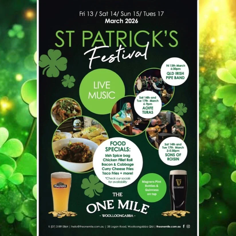 Join us today for one last hoorah of the Paddy&rsquo;s Day week, St Patrick&rsquo;s Day!! 💚 
- Food Specials Lunch &amp; Dinner 
- Sons of Roisin from 2pm 🎤 
- Aoife Turas Accordion Duo from 6pm 🎶 🪗 

Happy St Patrick&rsquo;s Day!!! 
☘️🍻☘️🍻☘️🍻