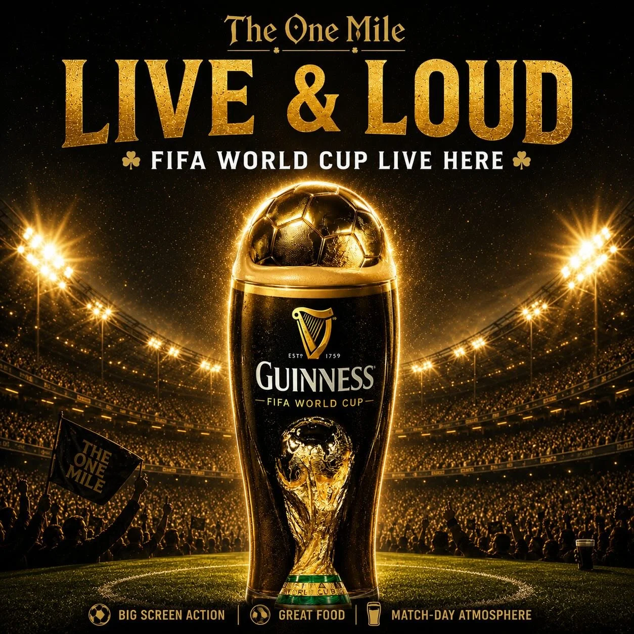 Prep yourself for the FIFA World Cup!! 🏆 
Keep up to date on our socials for all the games we will be screening live ⚽️⚽️