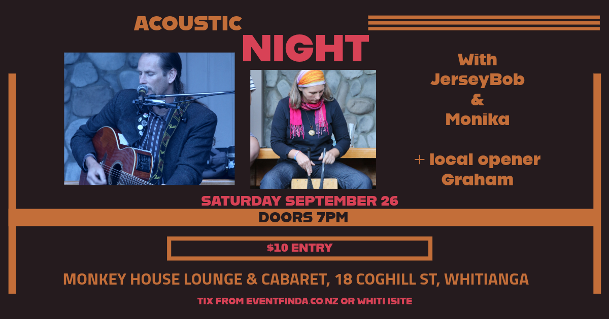 Acoustic Night with JerseyBob &amp; Monika, plus local opener Graham
