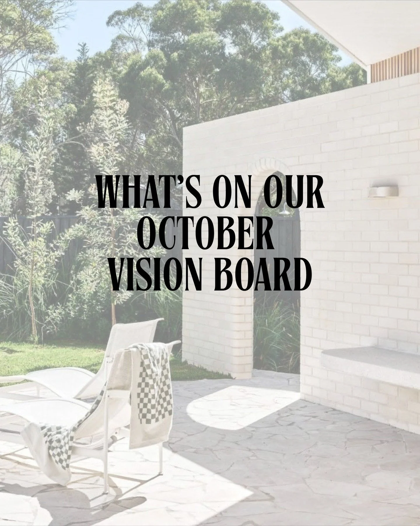 What's on our October Vision Board in the Formery Studio? Swipe to see >
This month we invite the outdoors in with natural textures, soft arches and light calming tones as we head into the warmer months ahead.  A reminder that thoughtful design