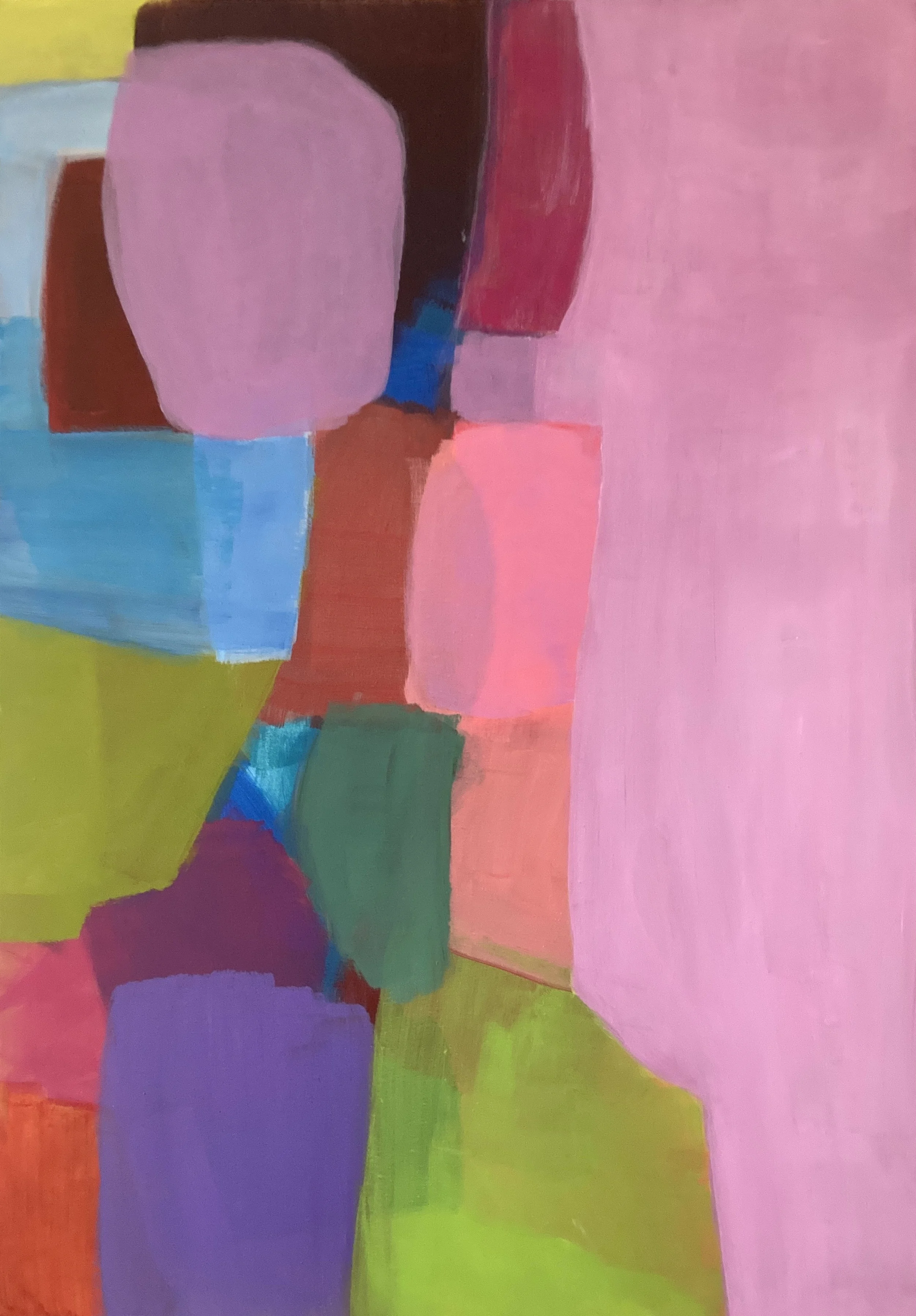 "Rosa Raum", 100x70 cm, Pigment/Acryl, 2024
