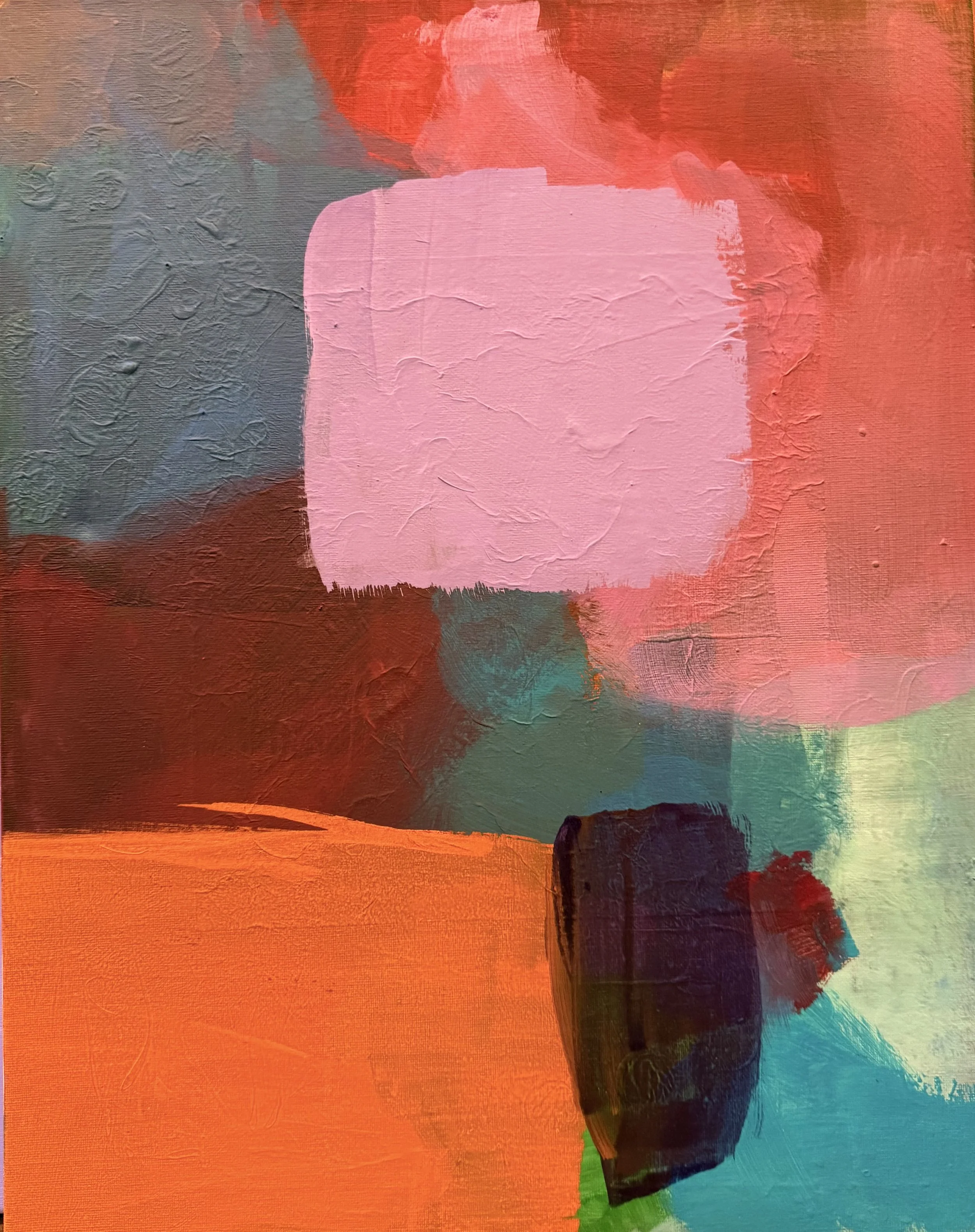 "Rosa Quadrat", 50x40 cm, Eitempera, 2025