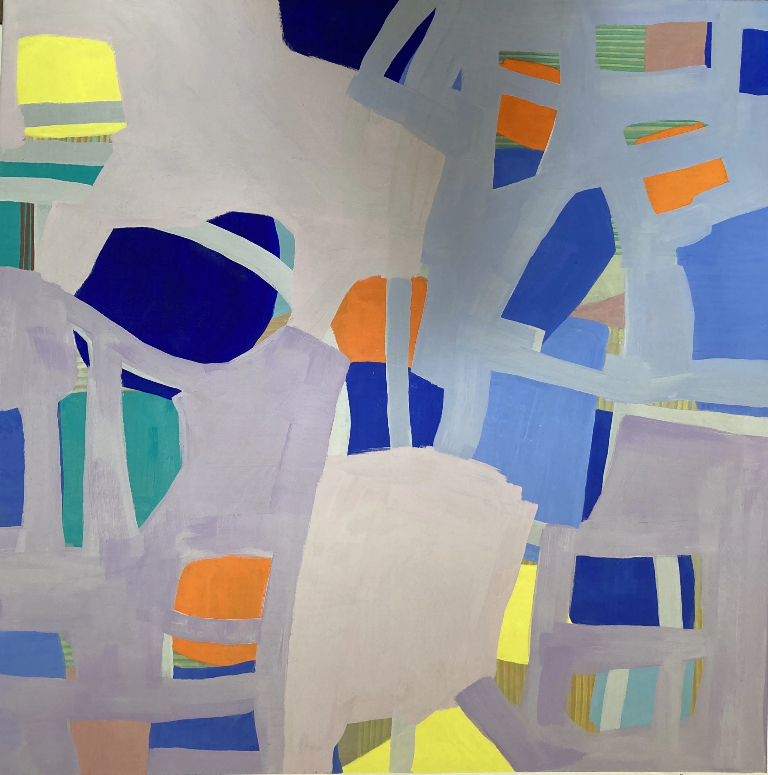 "Spielräume", 100x100 cm, Eitempera, 2024