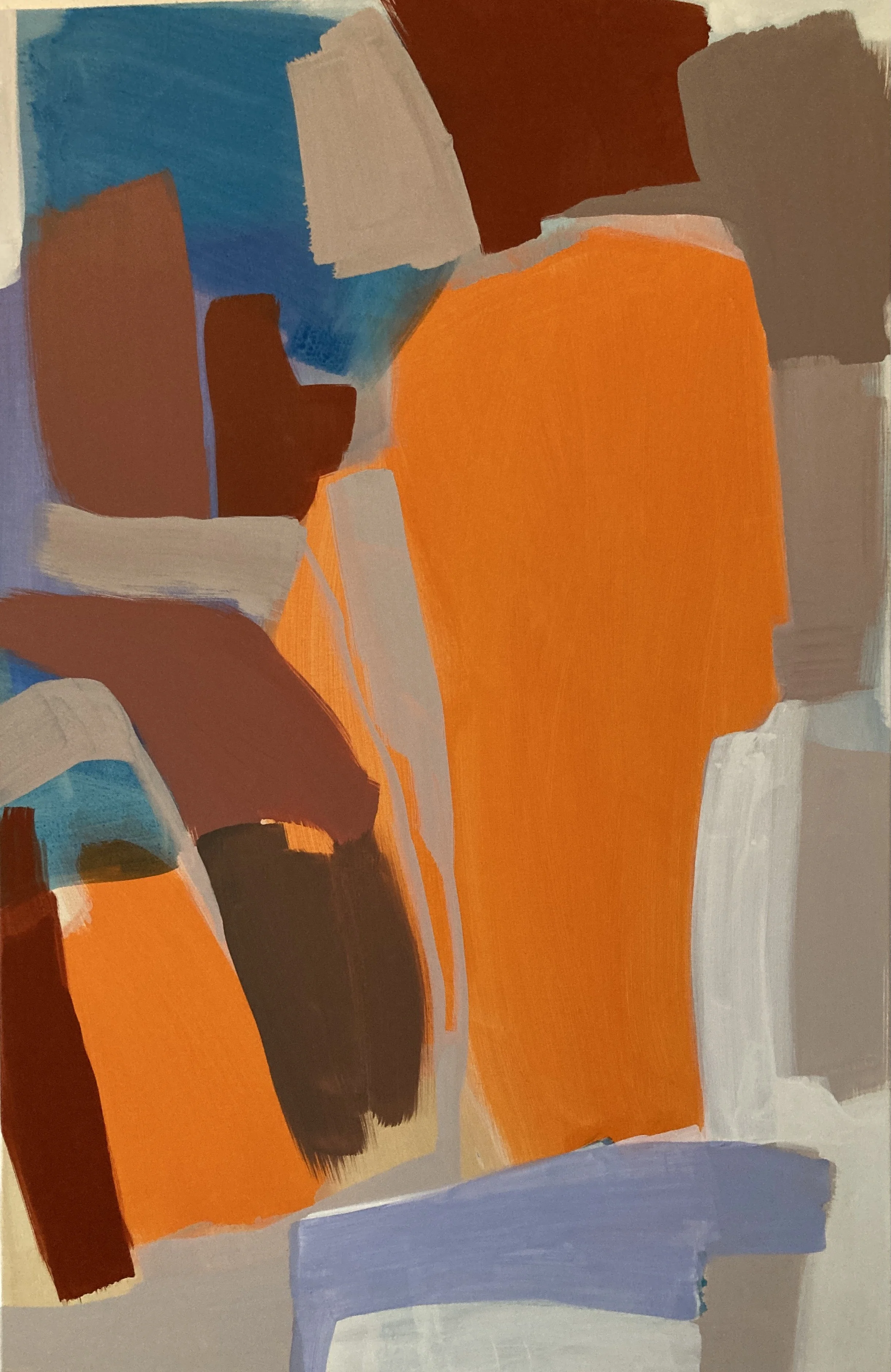 "Oranger Kopf", 110x80 cm, Pigment/Acryl 2023