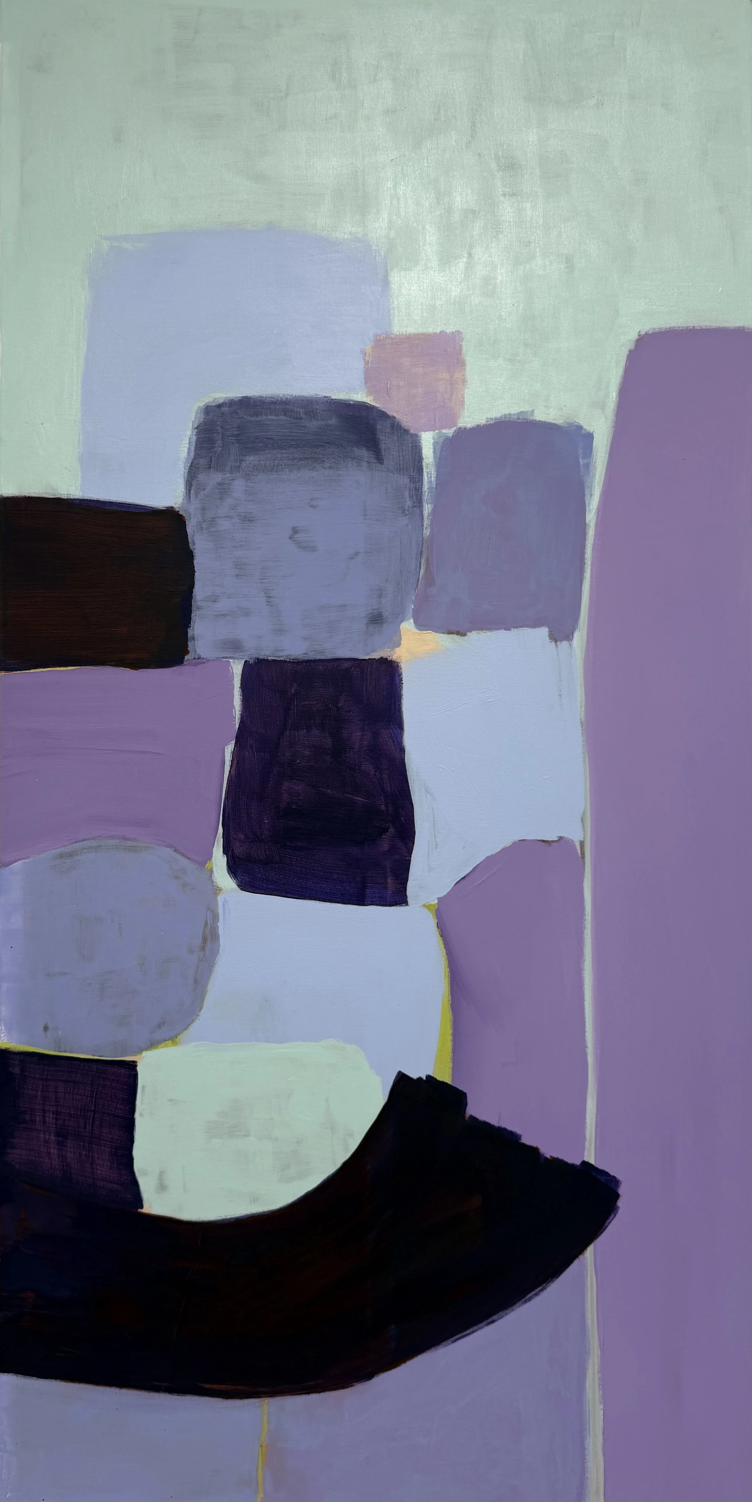 "Lila Stunde", 140x70 cm, Acryl, 2026