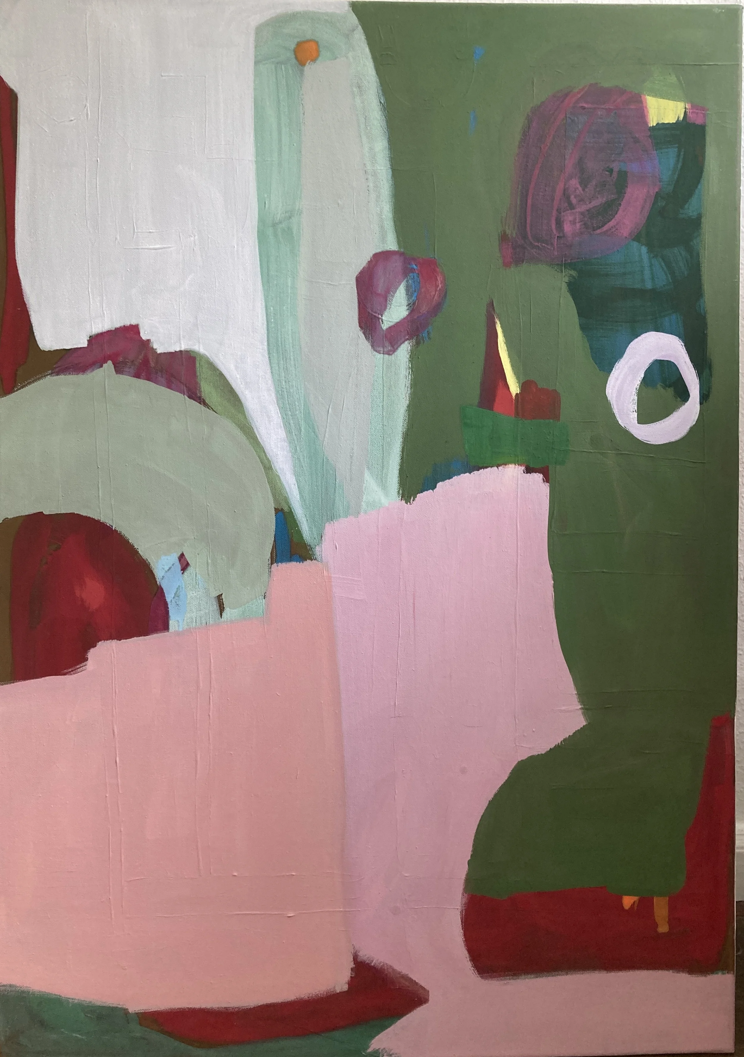 "Rosa Stier", 100x70 cm, Eitempera, 2024