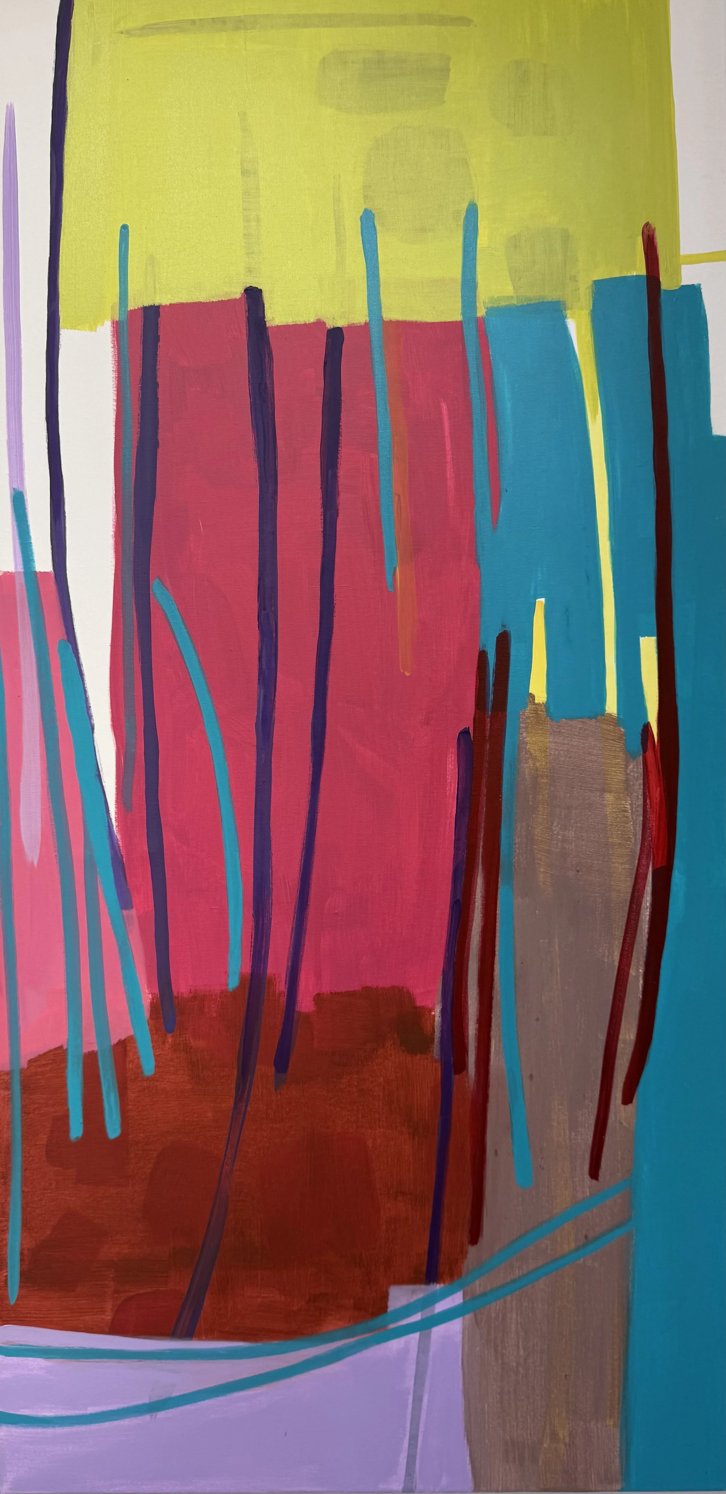 "Durchlässig", 140x70 cm, Pigment, Acryl, 2026