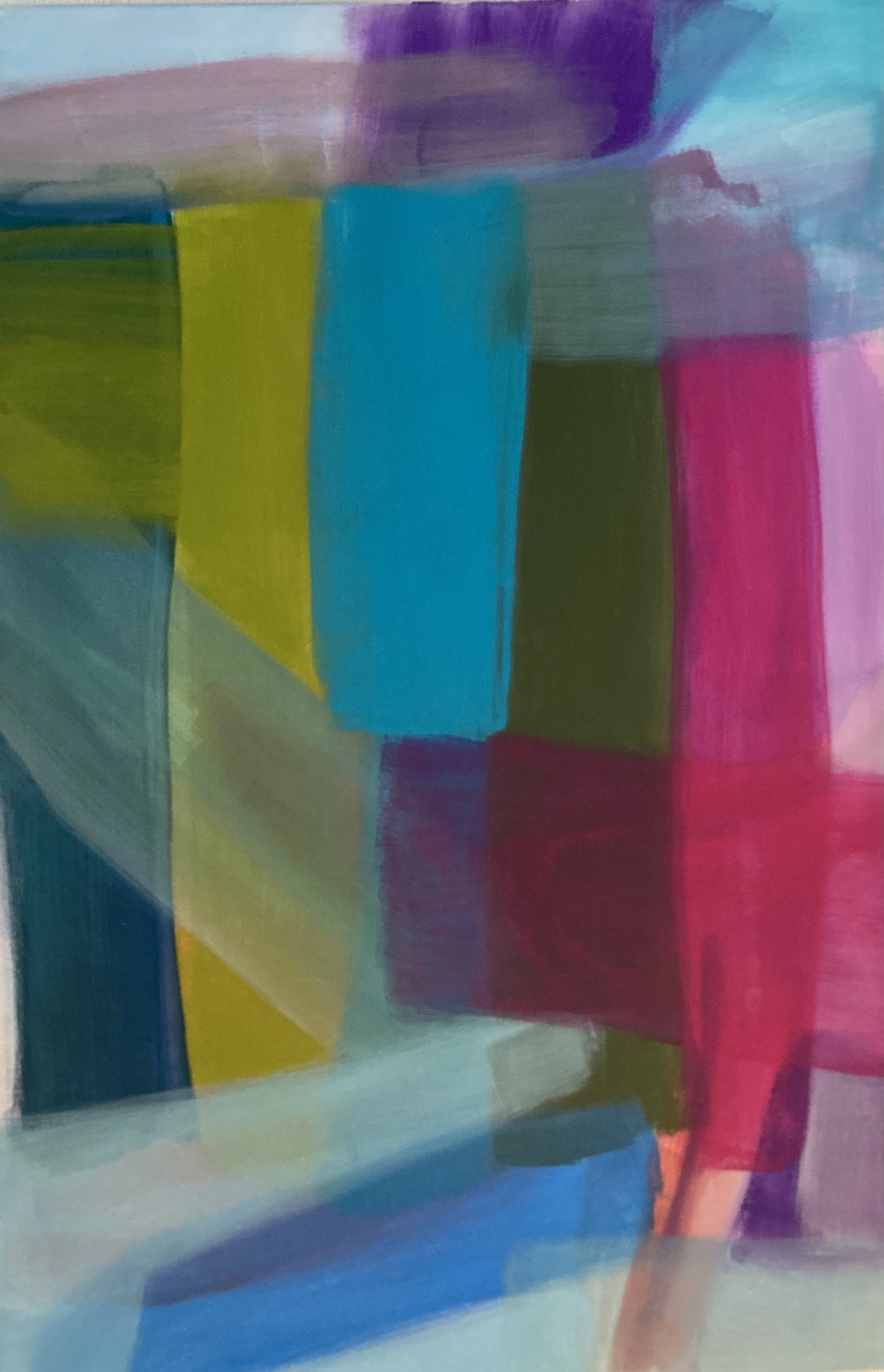 "Blockstreifen", 110x80 cm, Pigment/Acryl, 2023