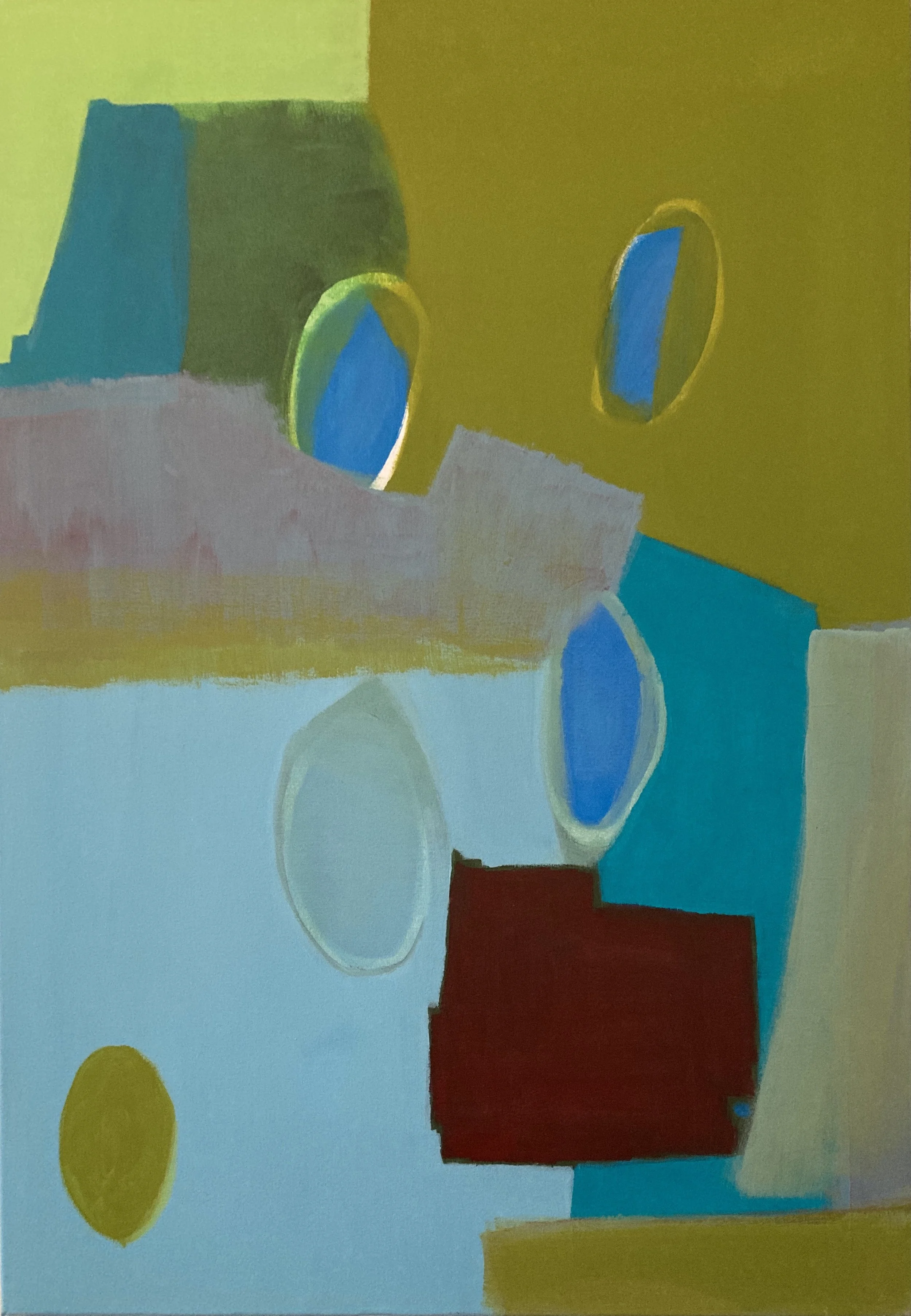 "TürkisGrün", 100x70 cm, Pigment/Acryl, 2023