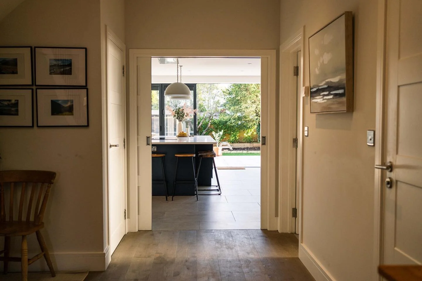 Its becoming quite tricky to post anything in December without mentioning the obvious!!! but that is all to come&hellip;!!

In the meantime, I wanted to share a picture of the hallway/kitchen - we decided to install these double pocket doors as we re