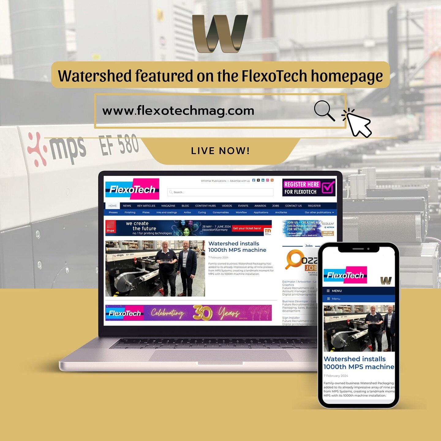 We are extremely excited to be featured on the home page of FlexoTech today discussing our relationship with @mpssystems and their 1000th machine installation newly commissioned at our headquarters in Leeds!

#flexotech #website #homepage #printing #