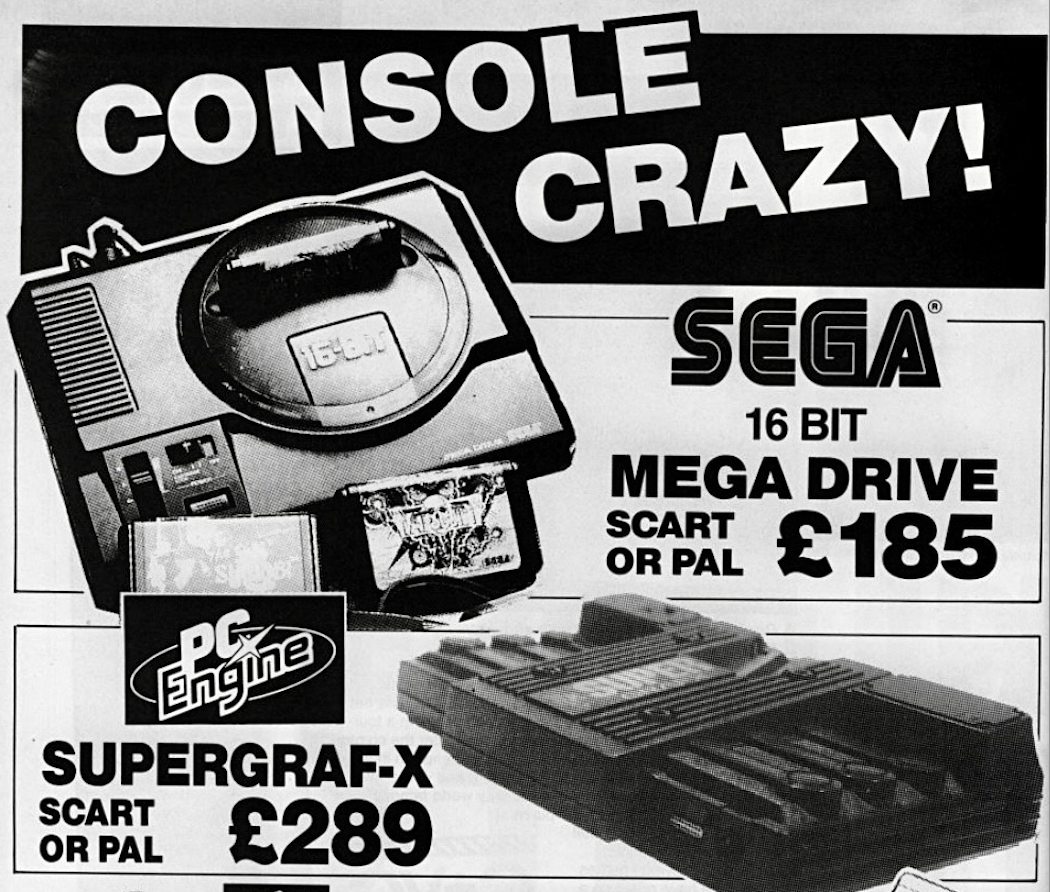 PC Engine and Sega Mega Drive Grey import ad