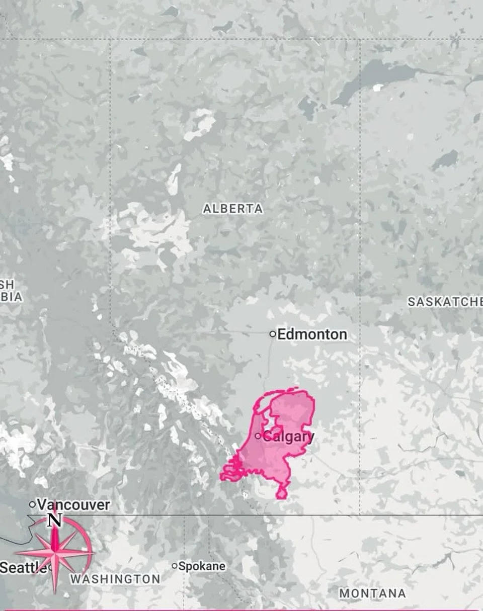 Often I compare the size of my home country with the size of Alberta

Just for reference this is the size of the Netherlands. Over 18 million people reside in The Netherlands!

If you ever wonder why I moved out here!

#thenetherlands #alberta #popul