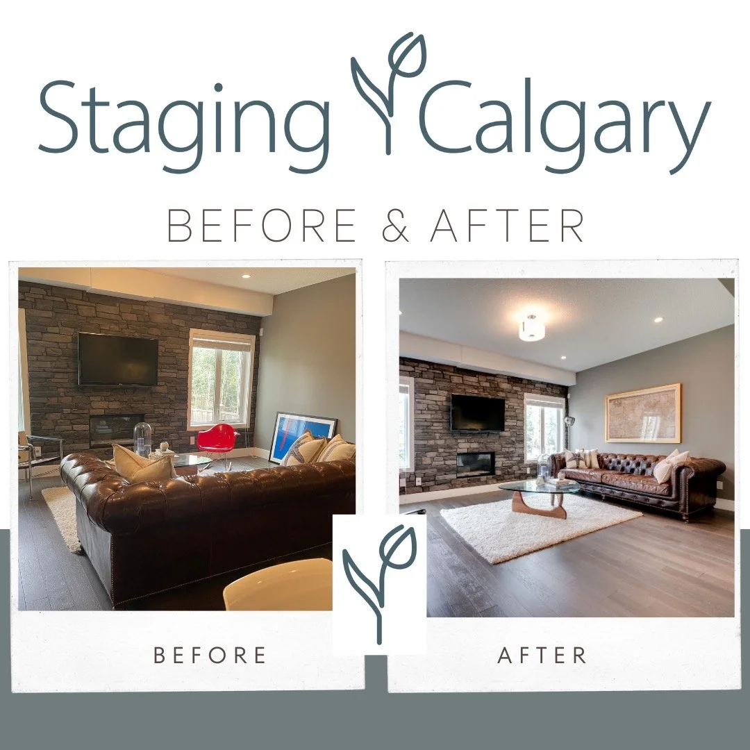Furniture placement is one of the most important elements when selling your home. 
Often our furniture in the living room is geared towards watching tv with all seats facing the same wall.

During my home staging consultation I look at every room fro