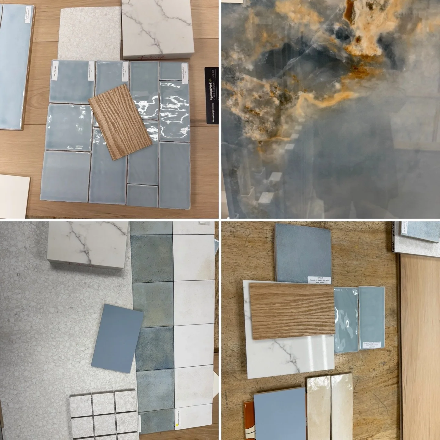 The color story is blue, white, oak for a beautiful family cabin in need of an update

Putting together different options for different rooms for an amazing result

During a renovation there can be a lot of decision fatigue! Putting it all together i