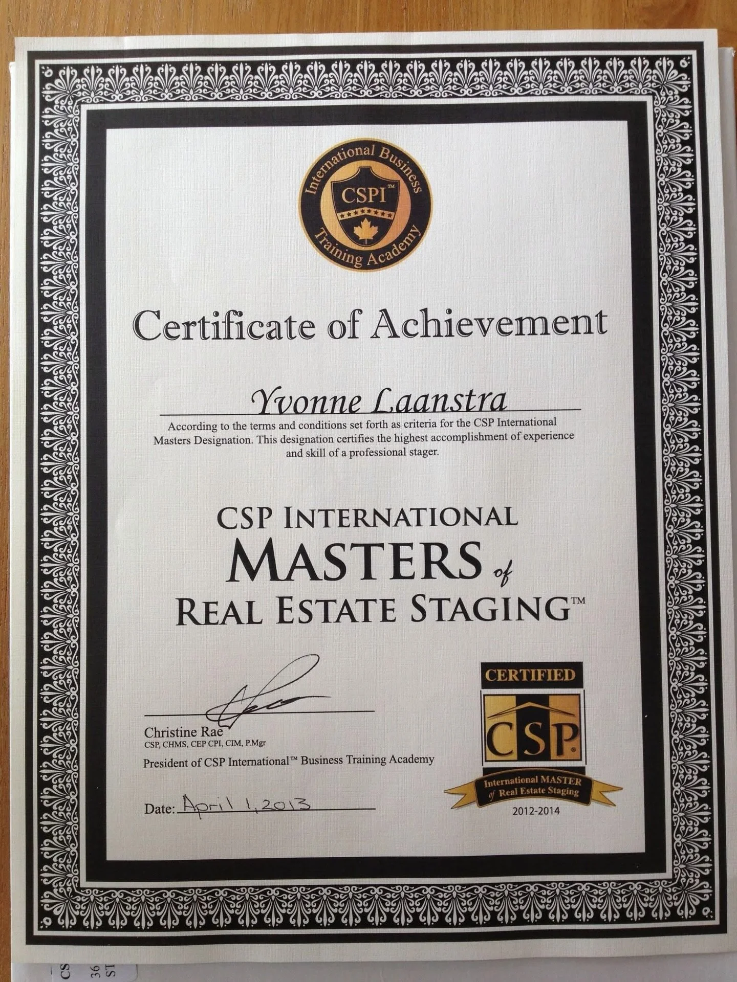It&rsquo;s so good to see these memories pop up and be reminded of your accomplishments! Today 13 years ago I became an International Master Stager 

It is a high-level designation recognizing a certified staging professional&rsquo;s excellence, adva