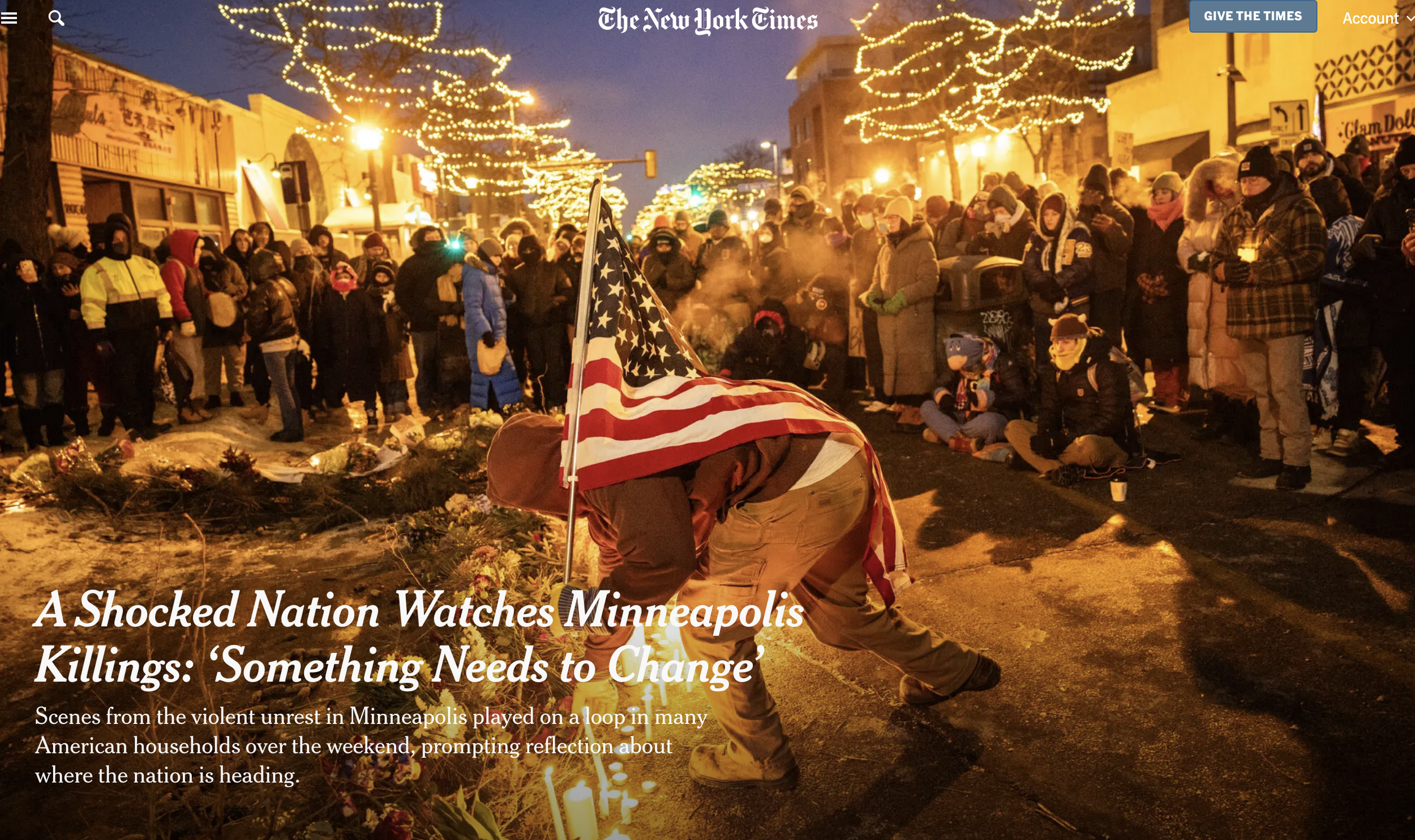 A Shocked Nation Watches Minneapolis Killings: 'Something Needs to Change'