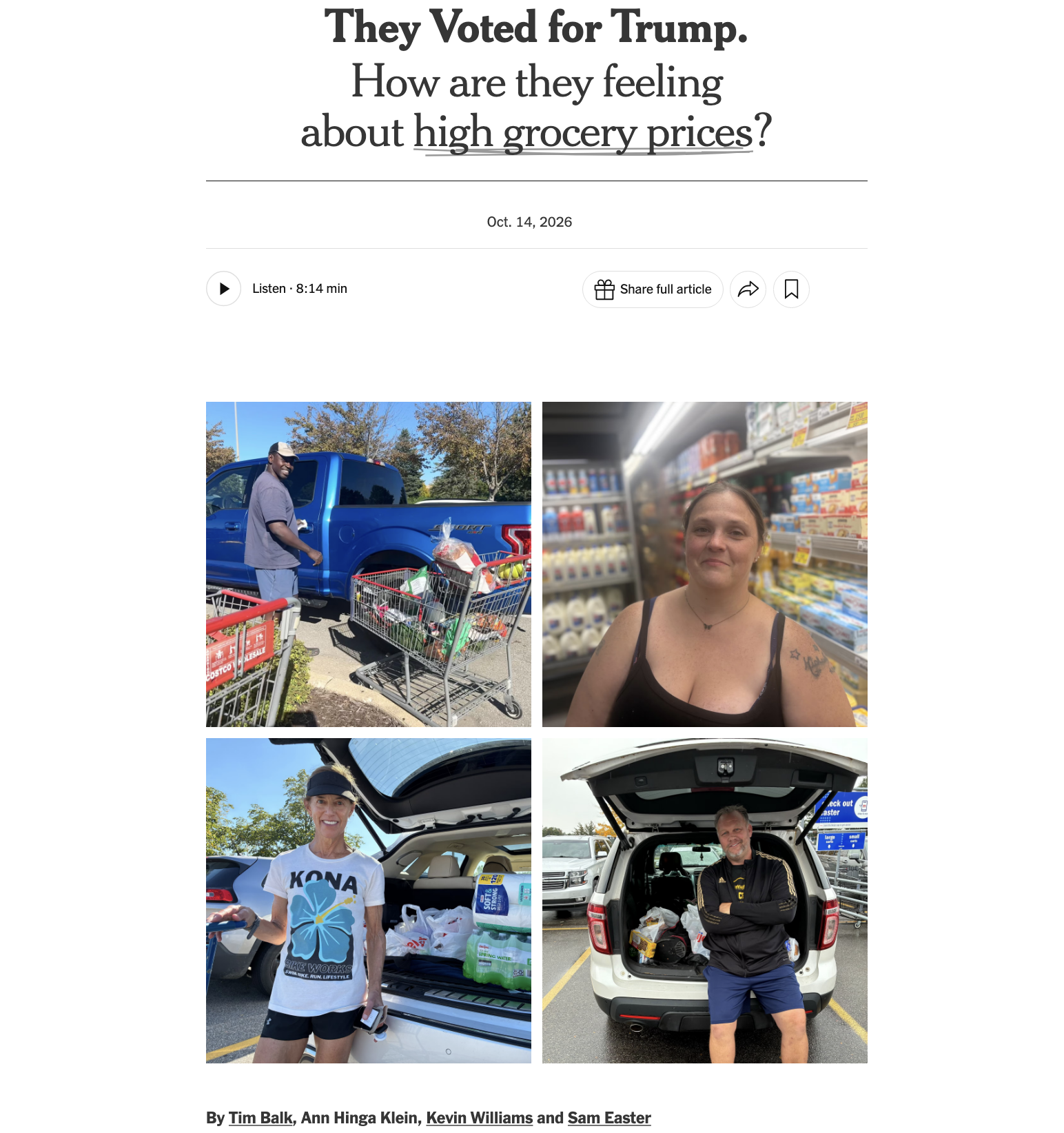 They Voted for Trump. How are they feeling about high grocery prices?