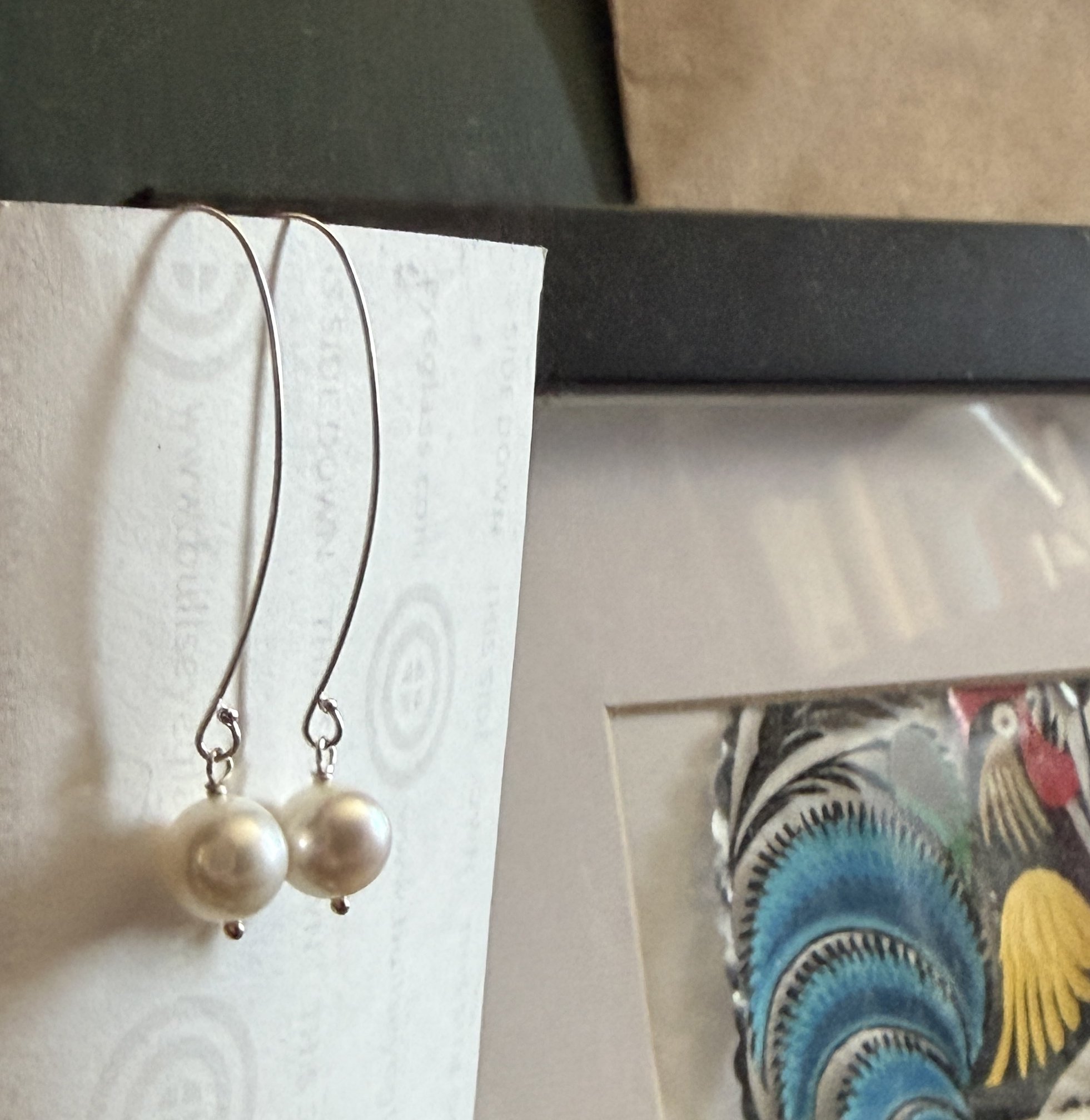 Long Pearl Drop Earrings