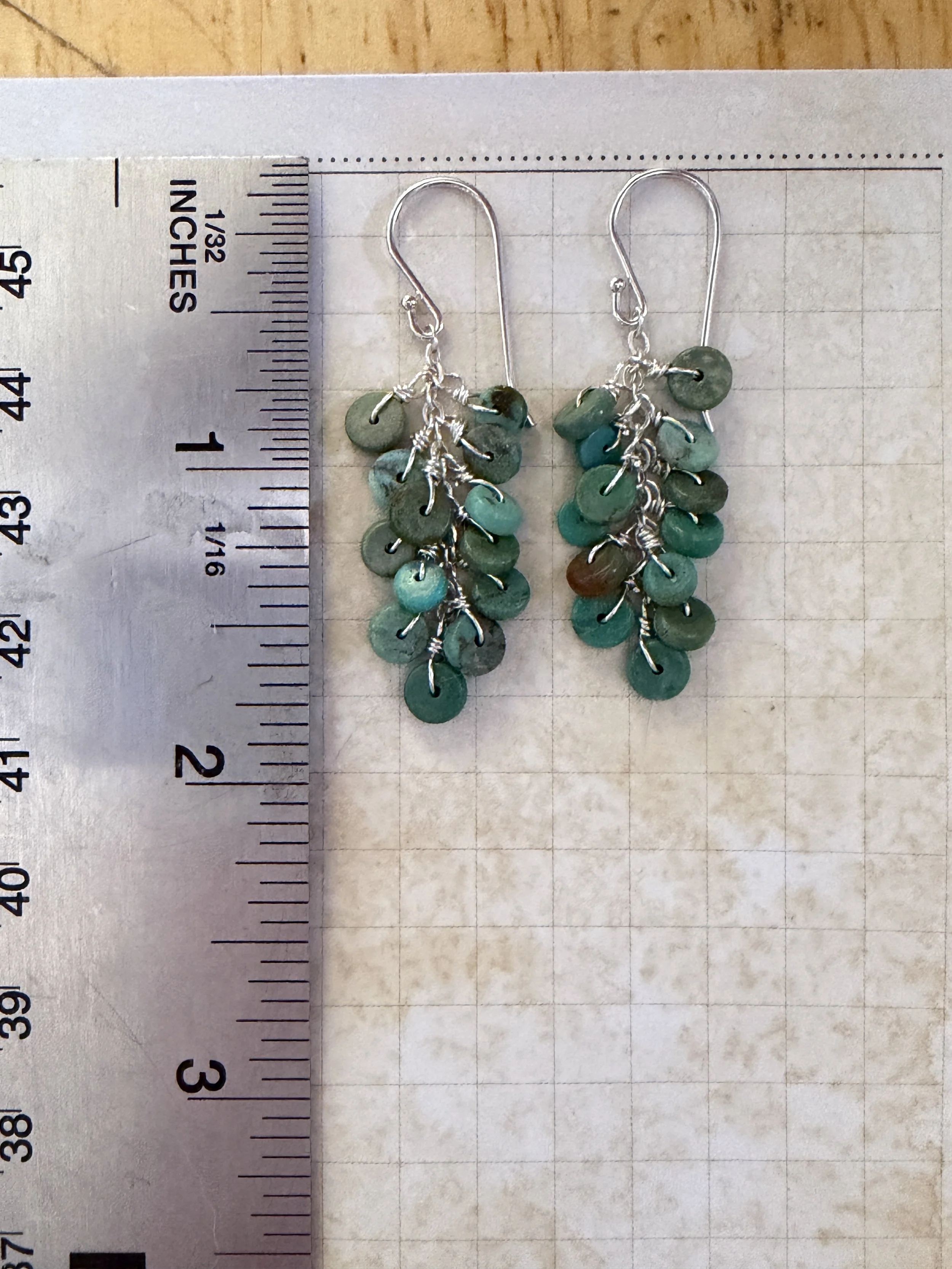 Green Turquoise Ristra Earrings