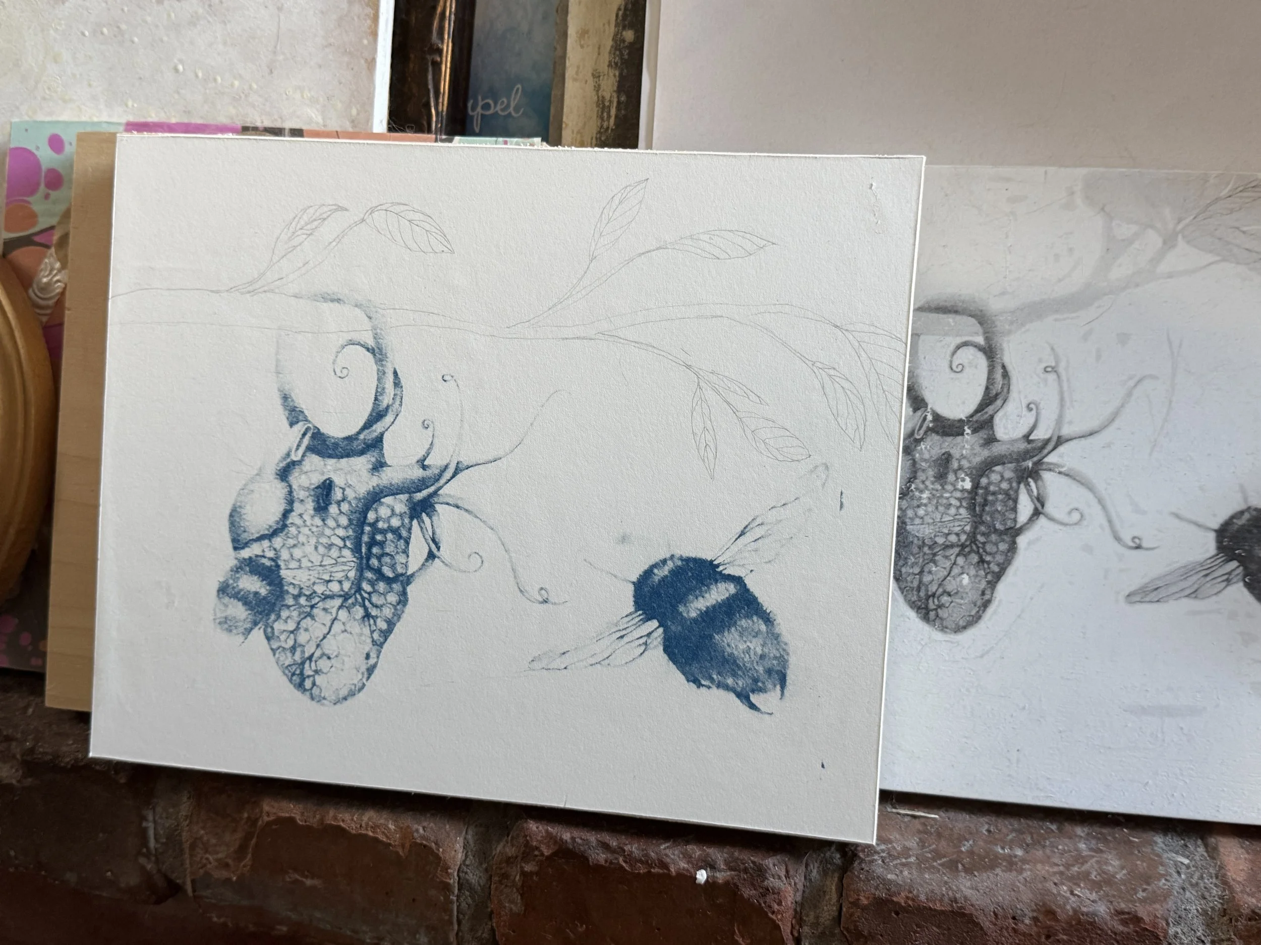 Cyanotype - The Honey Keeper 8"x10"