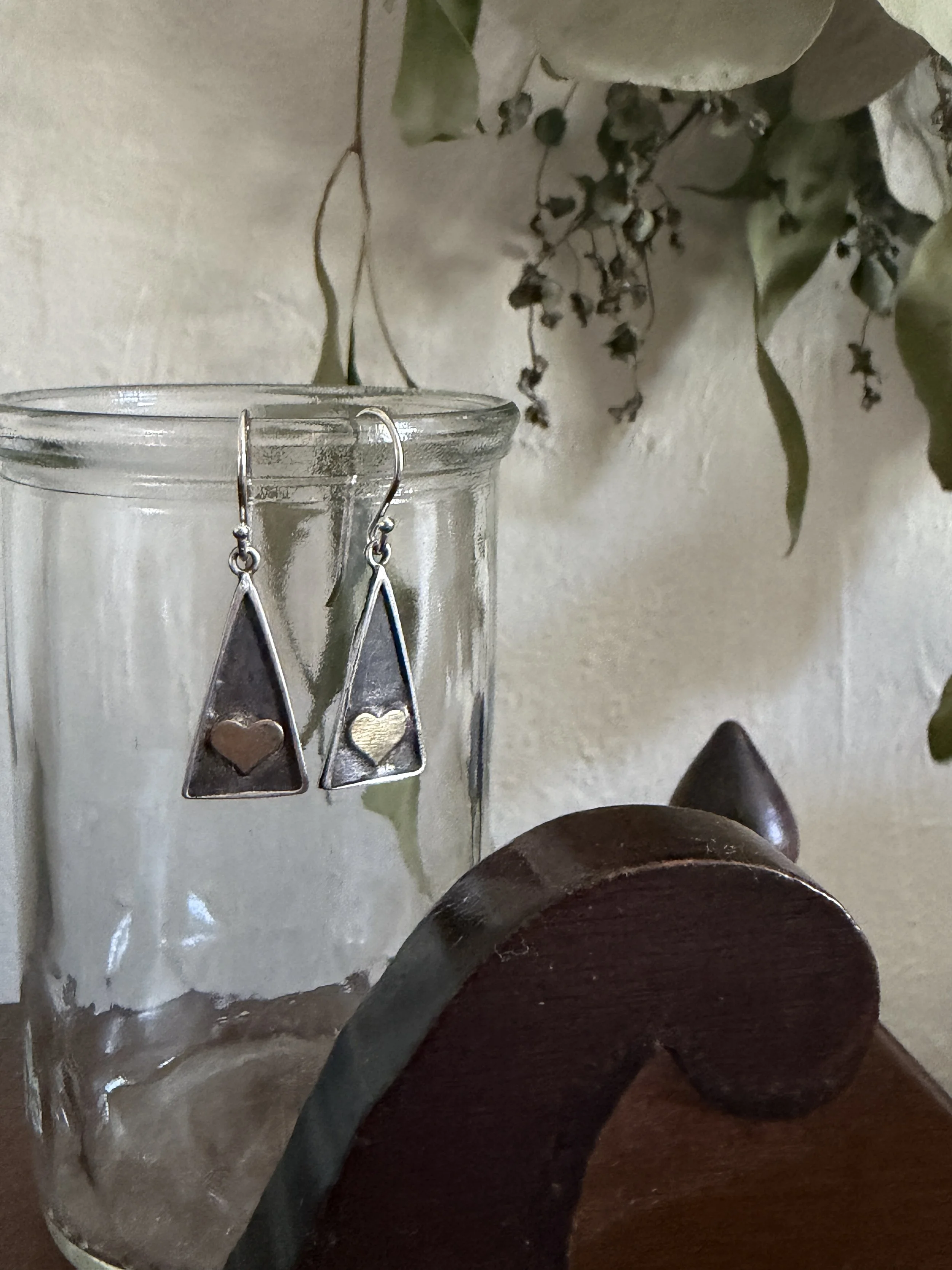 Heart Triangle Earrings