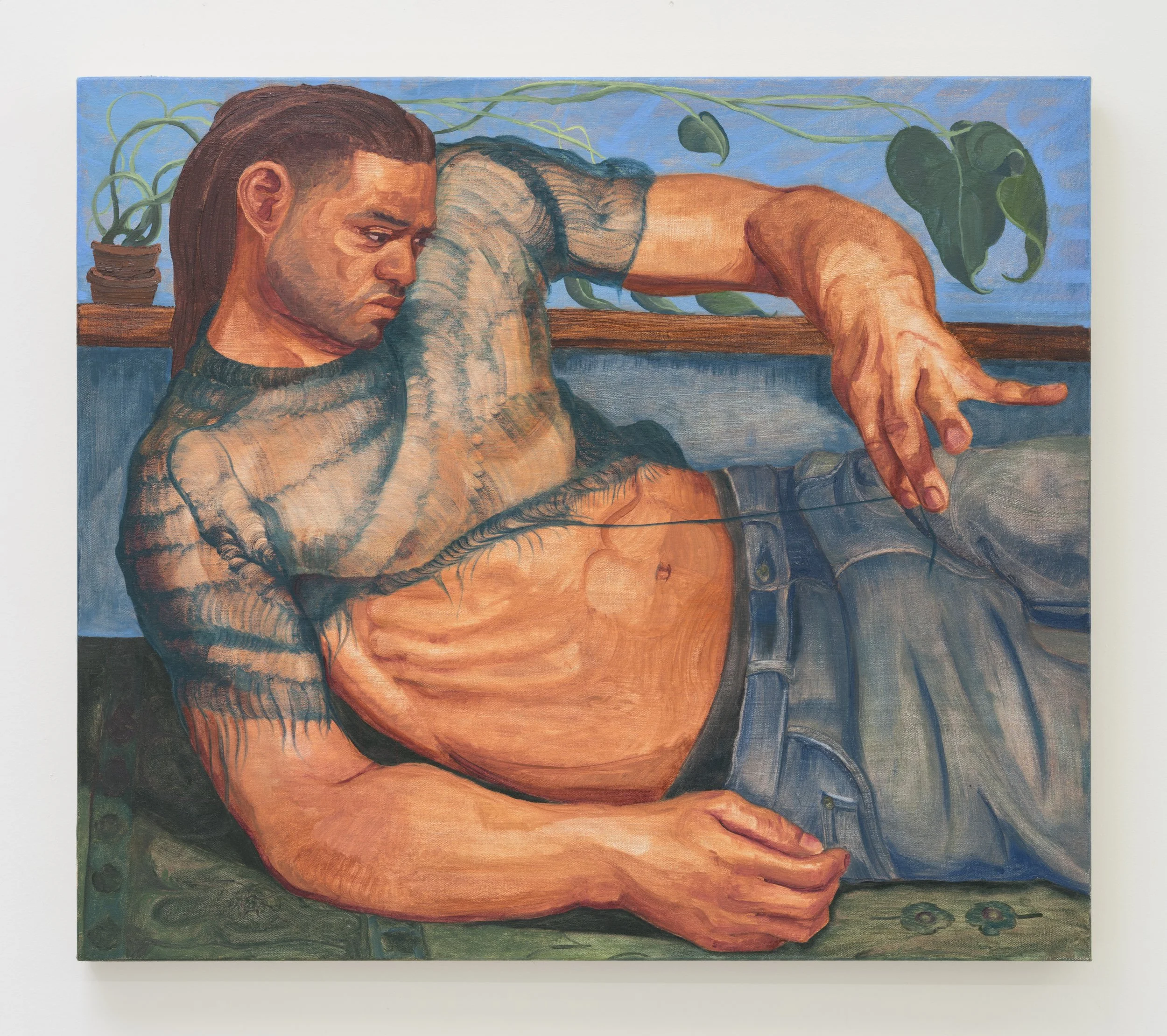 "Threadbare" 2025, 32"x28"  oil on canvas