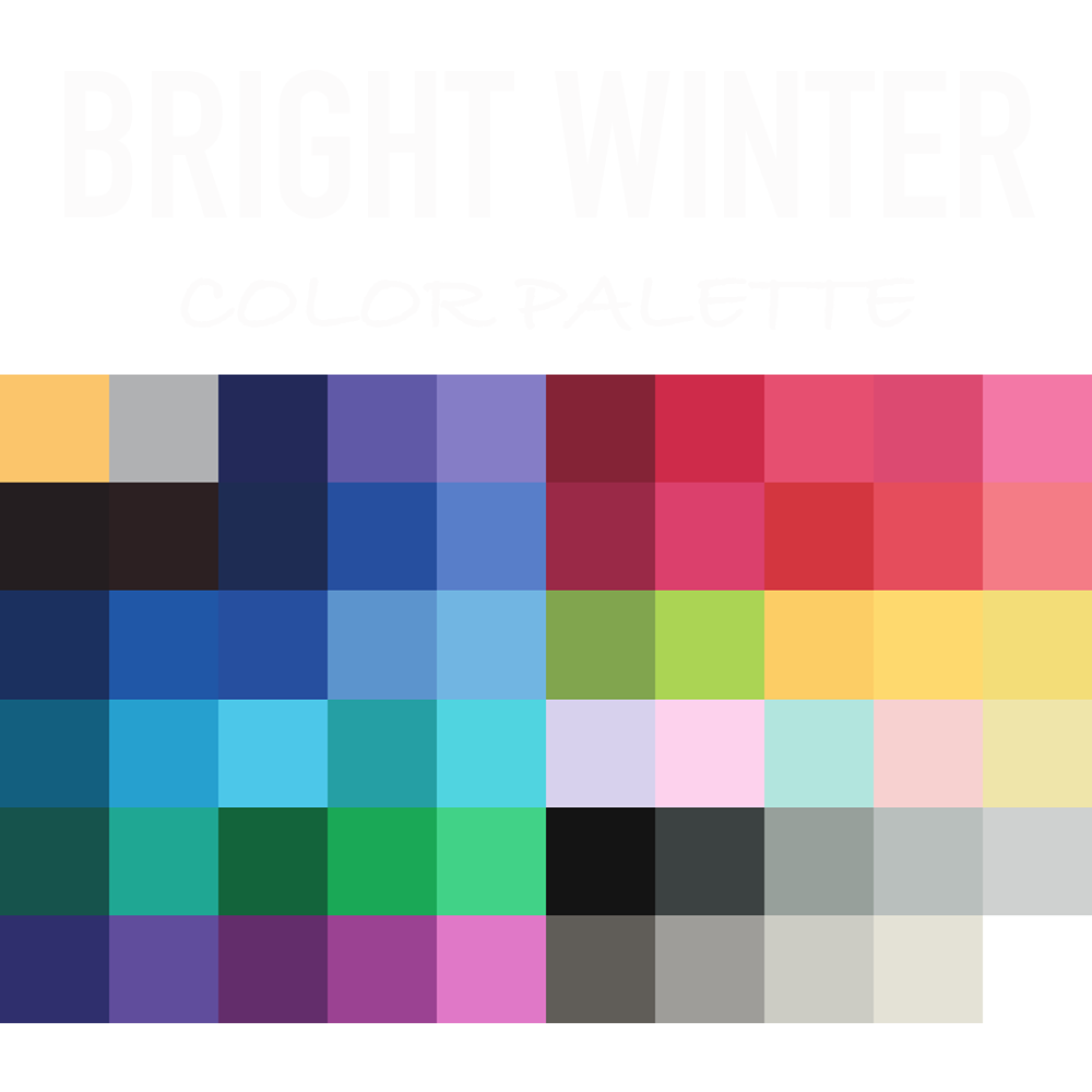 Bright winter color palette 