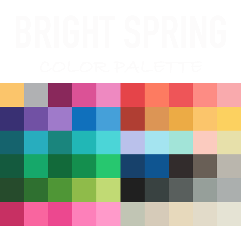Bright spring color palette 