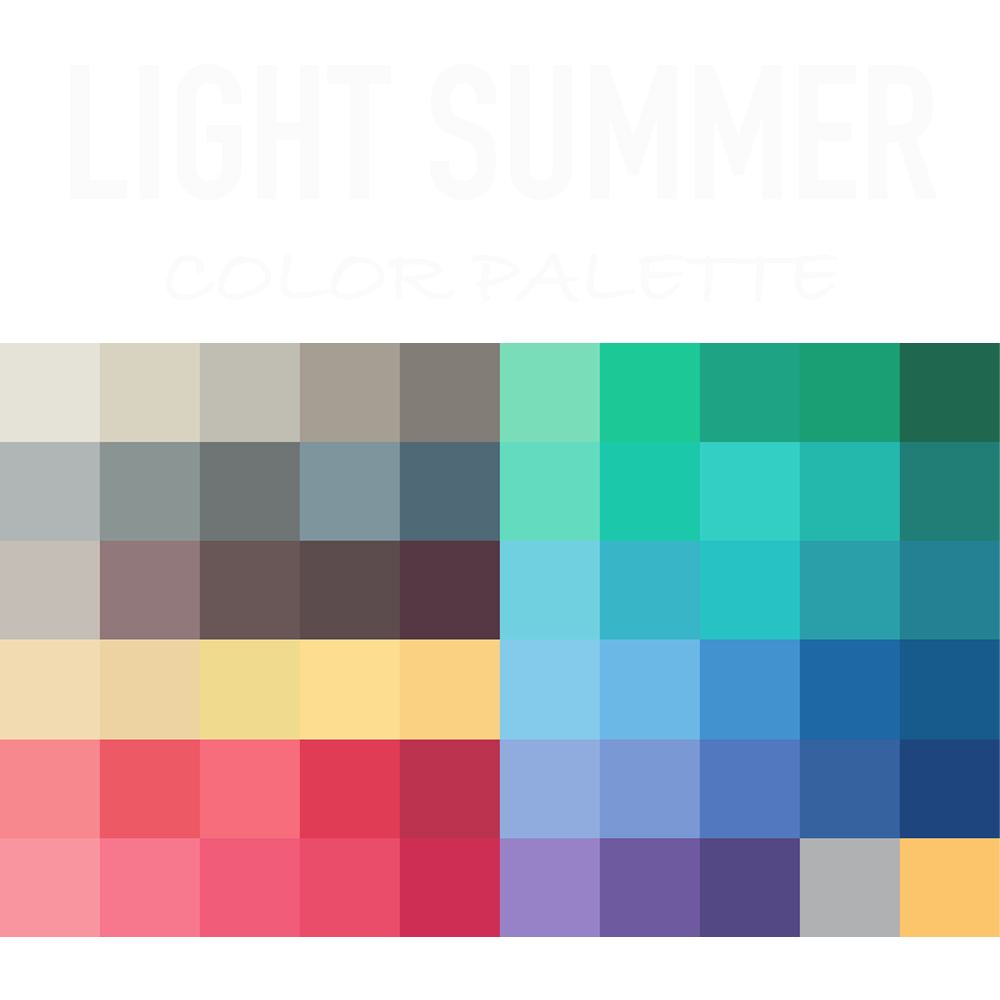 Light summer color palette 