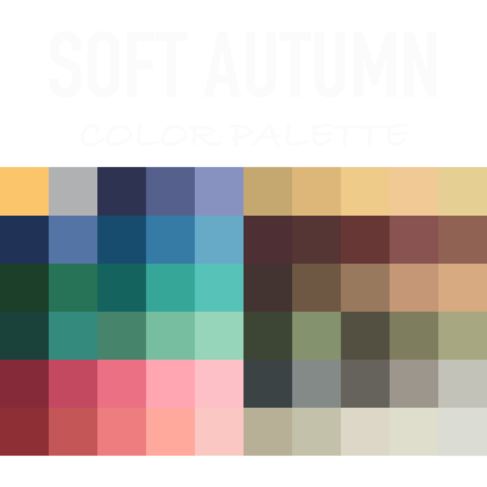 Soft autumn color palette 