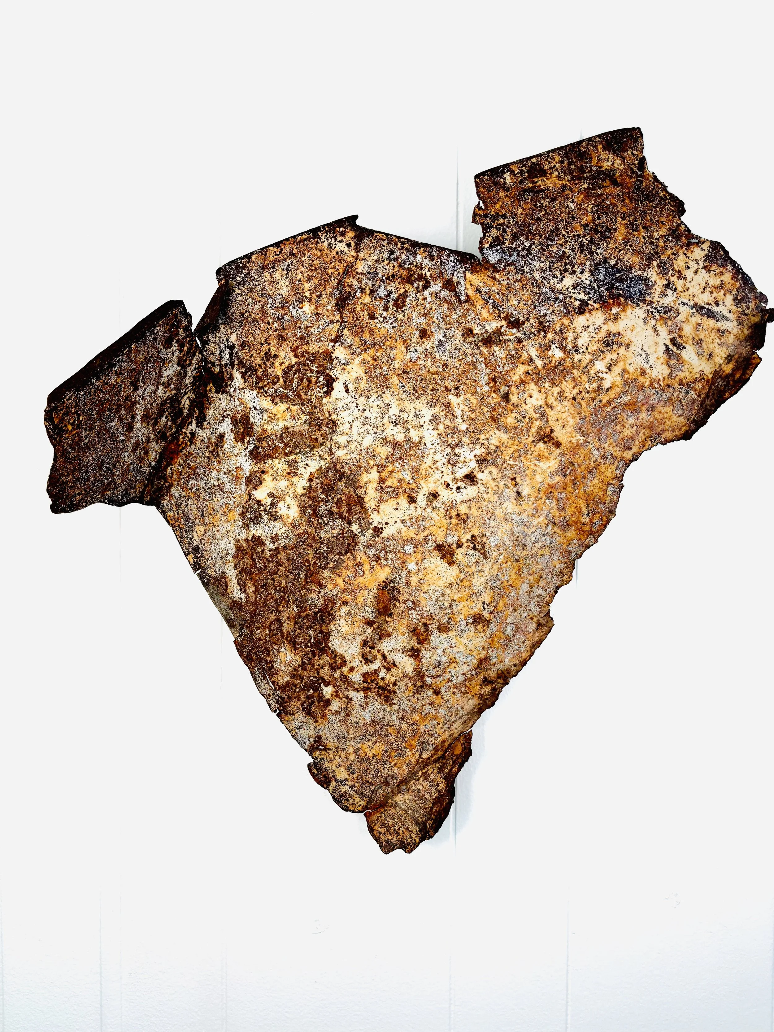 Rustic modern found object rusty metal wall art