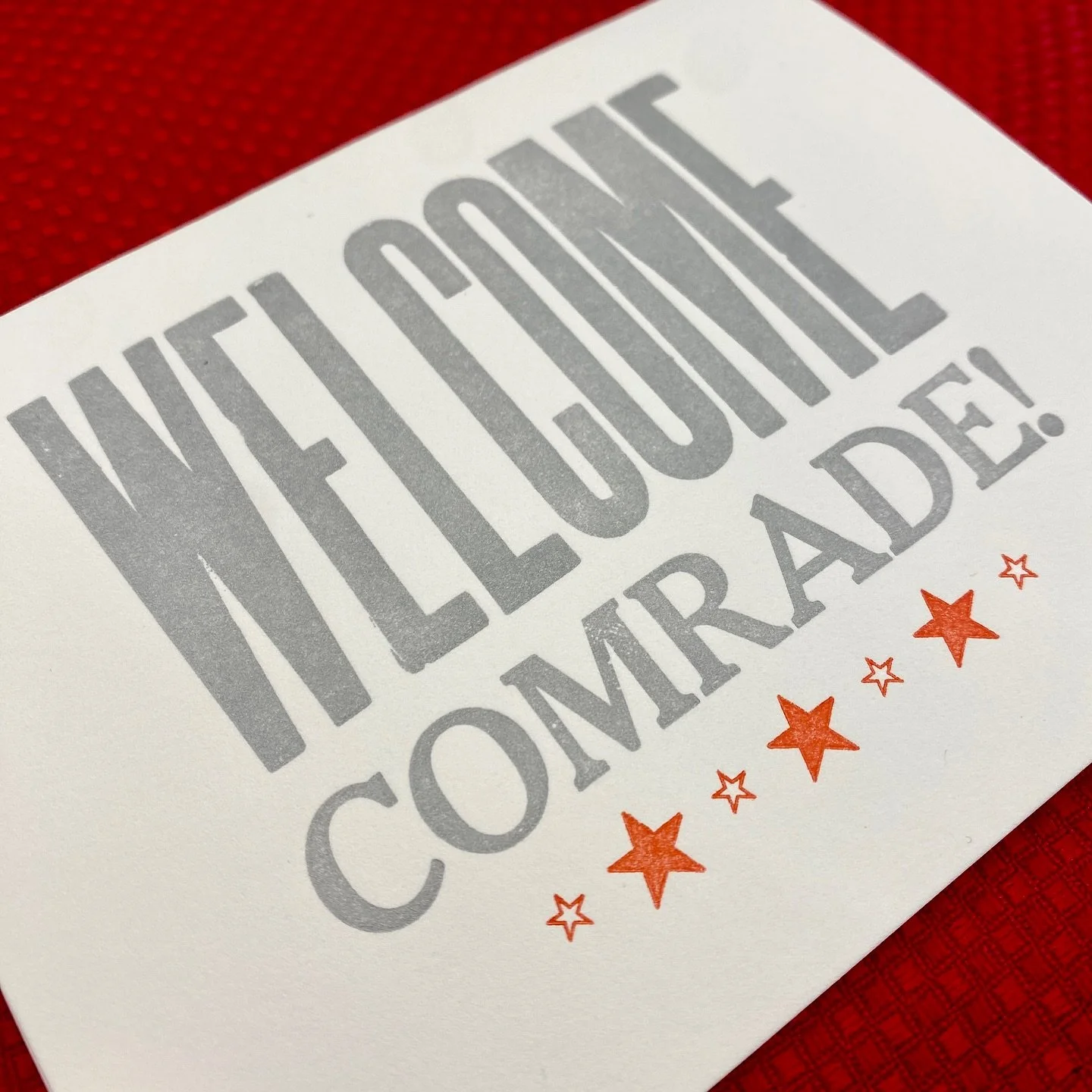 Last day at @socialismconference! Here till 12noon with letterpress prints &amp; cards for your comrades, for new members of your basebuilding org, your neighbors, your dates, yourself&hellip;reminders that movement work is what can carry us into a m