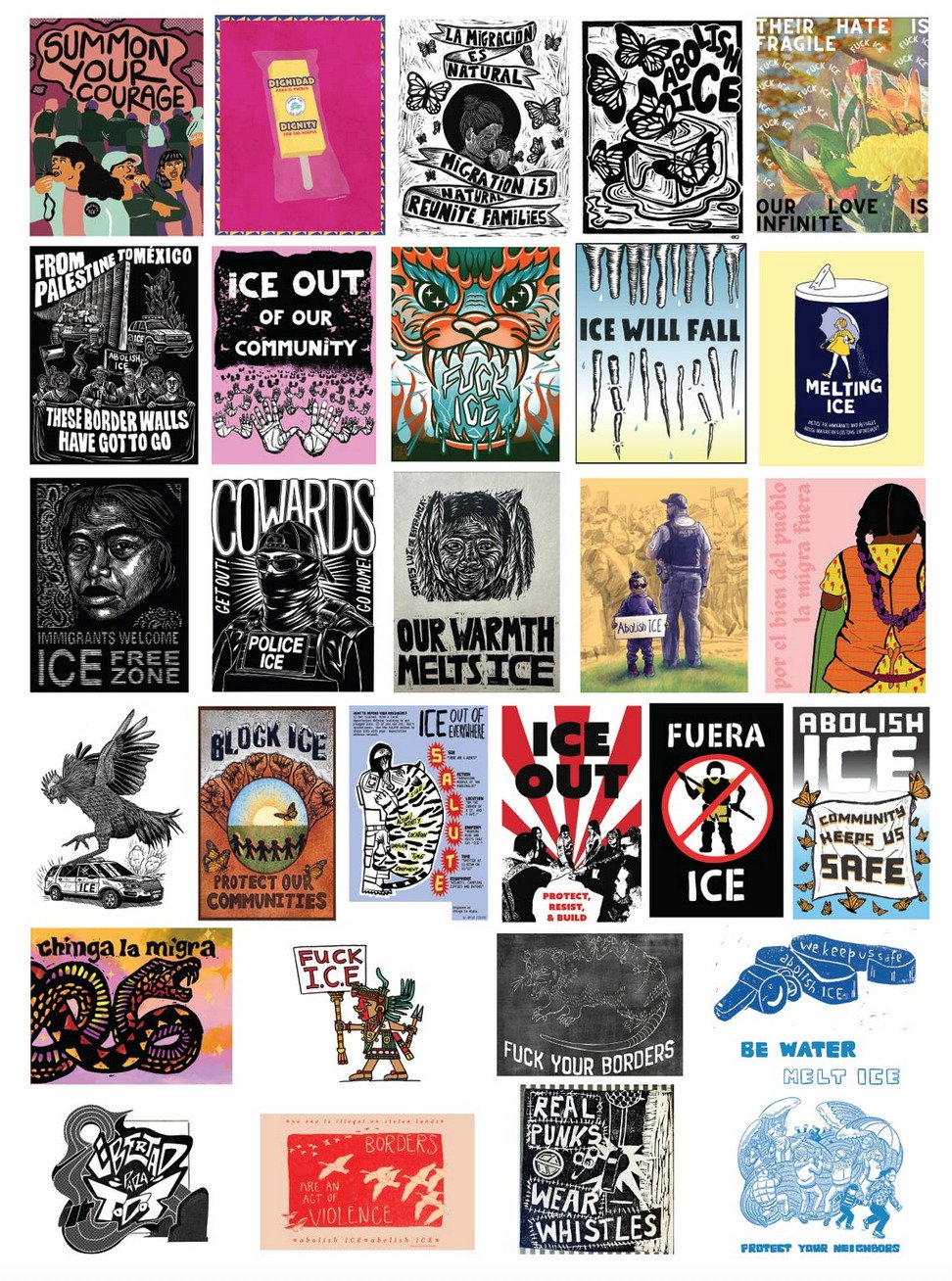 Submitted an image for the most recent collection of free downloadable graphics from @justseeds: Abolish ICE - ICE Out of Everywhere. These graphics are an incredible resource and there are dozens of beautiful &amp; powerful images to use for organiz