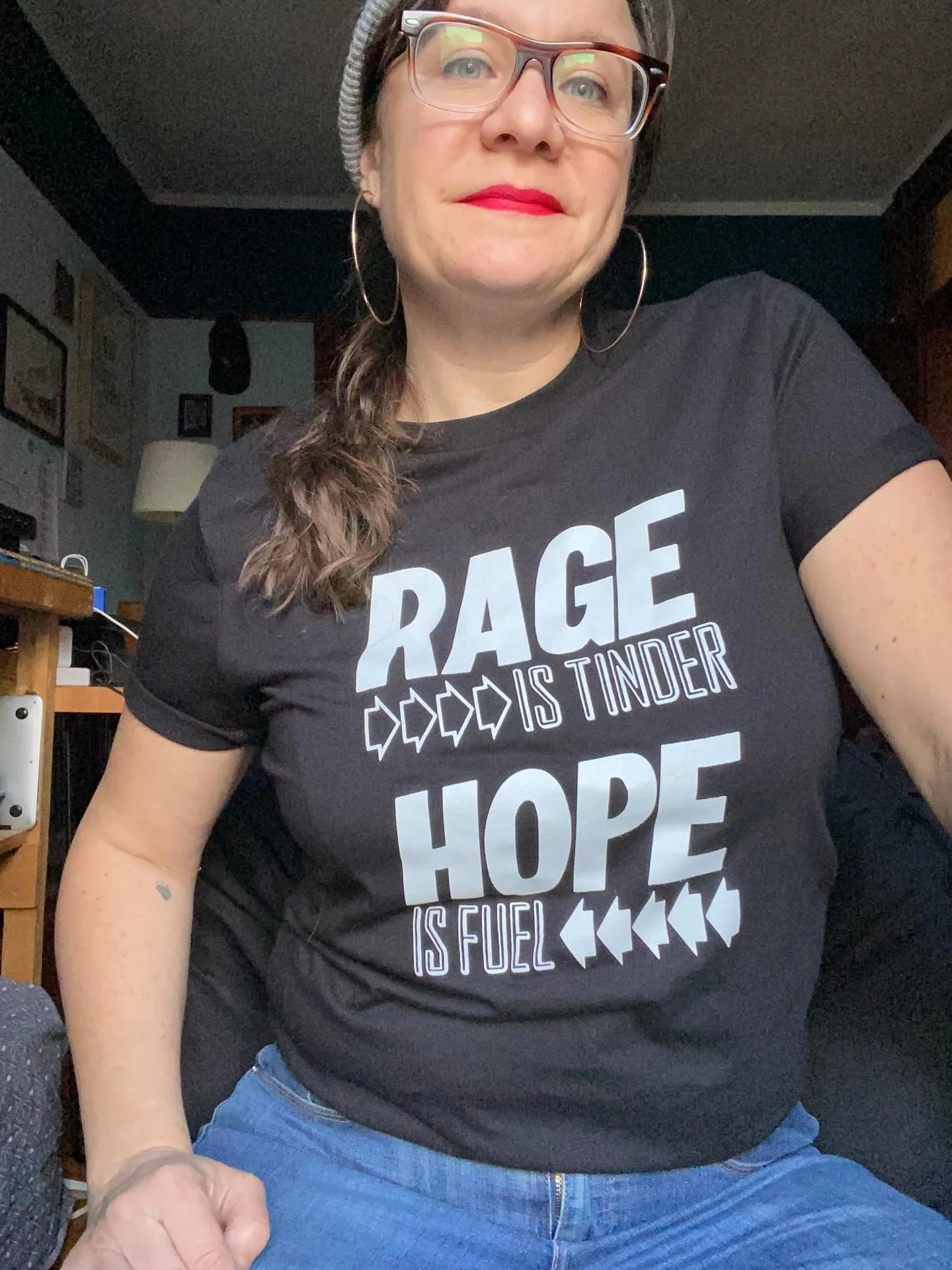 We need both. I don&rsquo;t want hope in place of rage - I want hope alongside rage. I want the spark and flash to become a steady flame that can light our way out of this catastrophe of horrors. Rage. Organize. Hope. Repeat.&nbsp;

Just realizing th