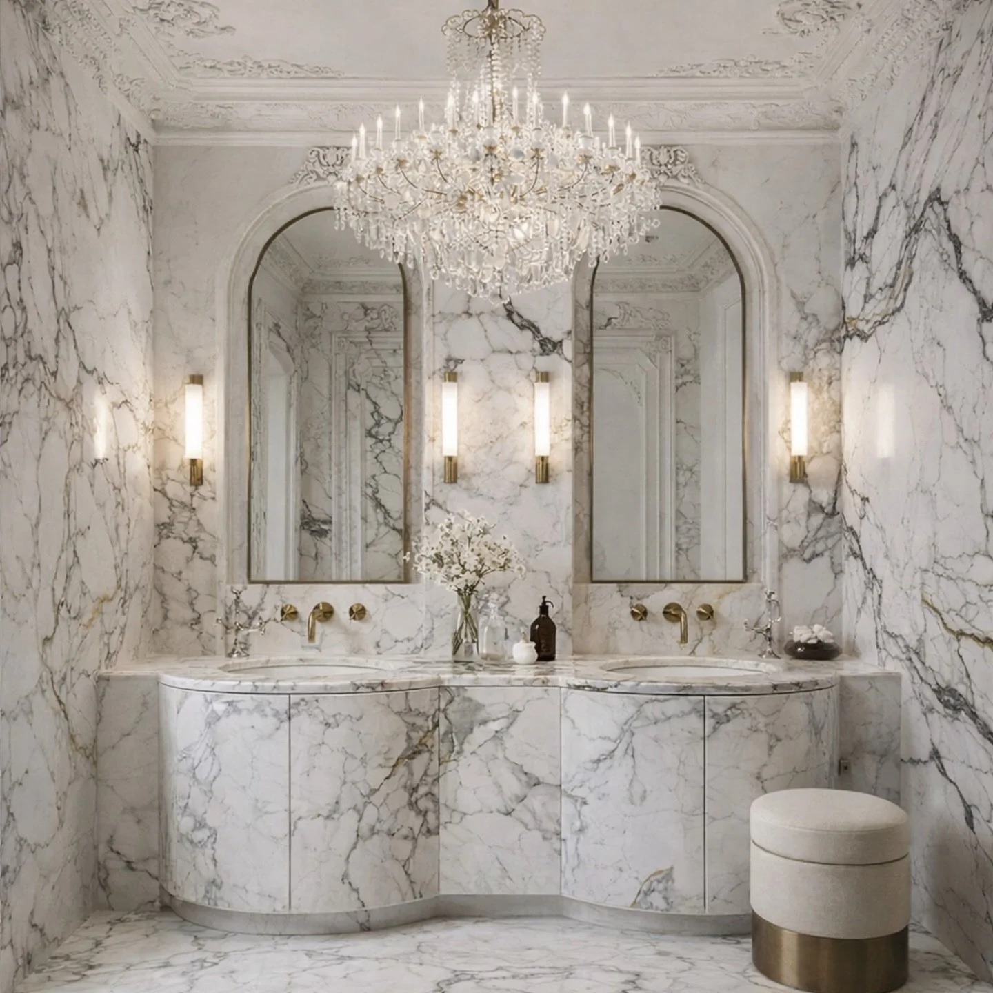 Haussmann Paris, rewritten for 2026. Designed by: @yeginfill 
Heritage marble, sculptural arches, and quiet luxury, because true elegance evolves, it never disappears.

Interior Design: @yeginfill 
For all inquires, link in bio! 
&bull;
&bull;&bull;#