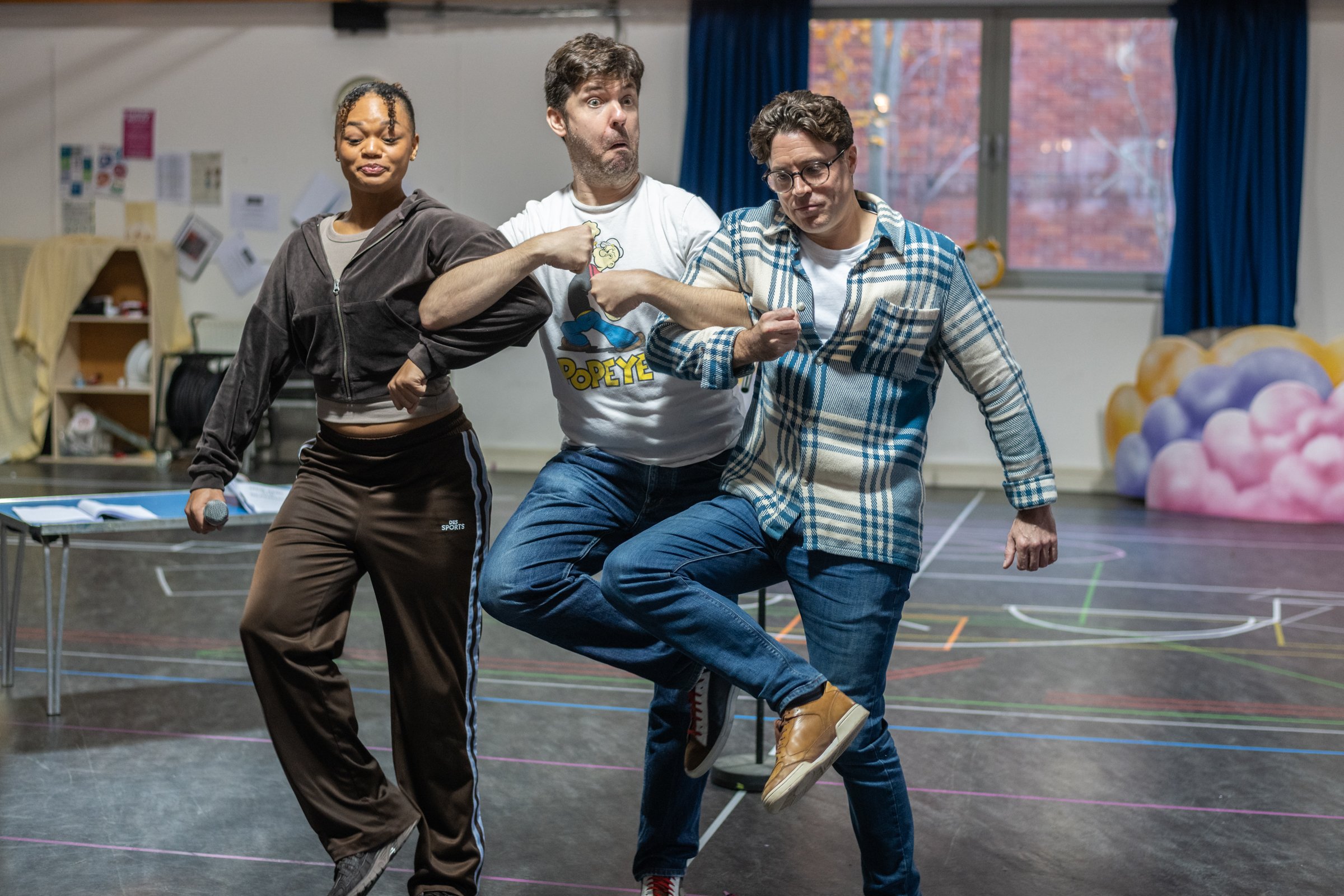 Rehearsals for Jack & the Beanstalk take place in Salisbury Playhouse's rehearsal room. Photographed for Wiltshire Creative, the pantomime enjoyed a run at Salisbury Playhouse from 29 November 2025 - 11 Jaunary 2026. Isabella Mason (Jill), Dan Smith 