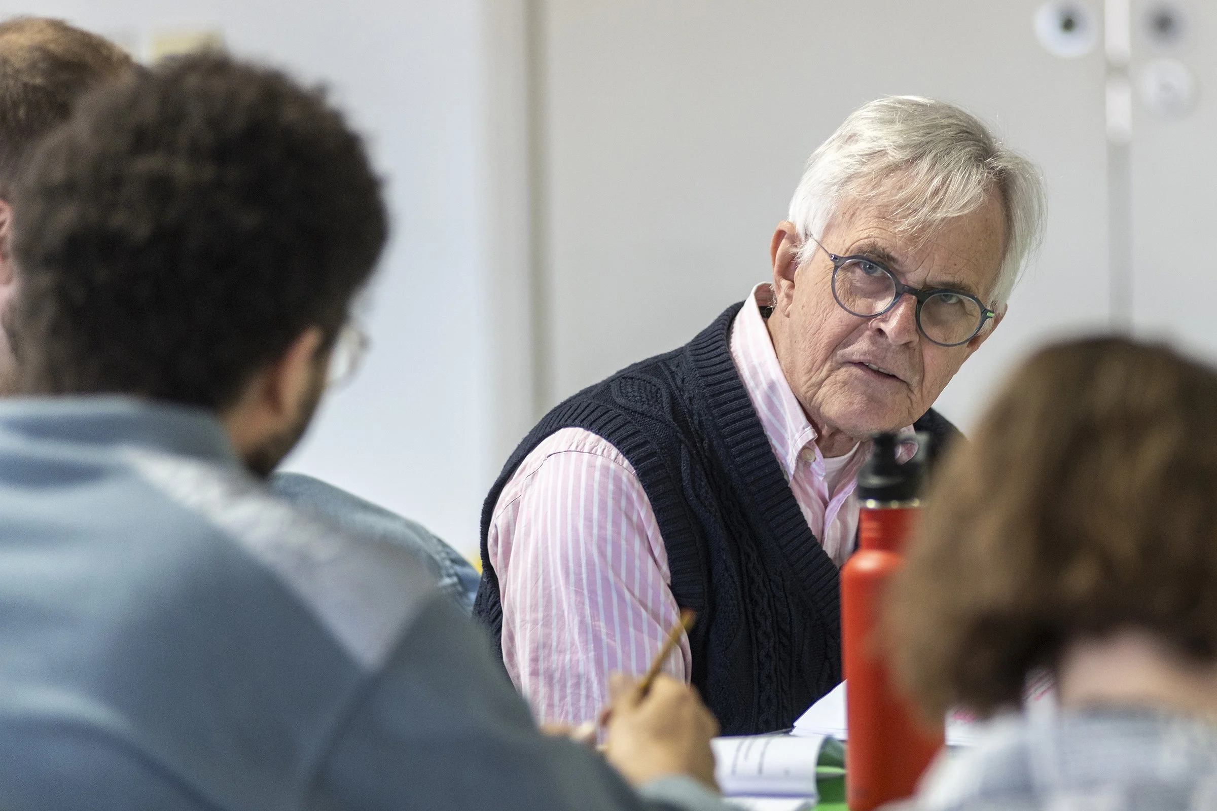 Rehearsals for The Da Vinci Code take place in Salisbury Playhouse's rehearsal room. Photographed for Wiltshire Creative, The Da Vinci Code enjoyed a run at Salisbury Playhouse from 10 April - 3 May 2025. Philip Bretherton, who plays Teabing, takes p
