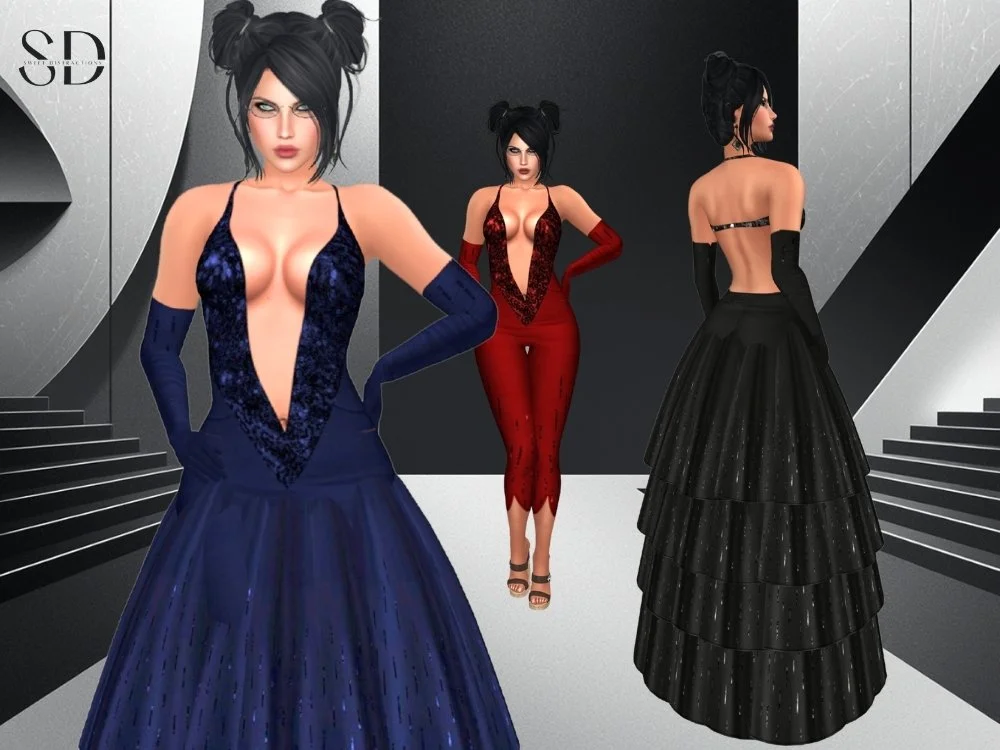 Low-Cut Spangled Gown