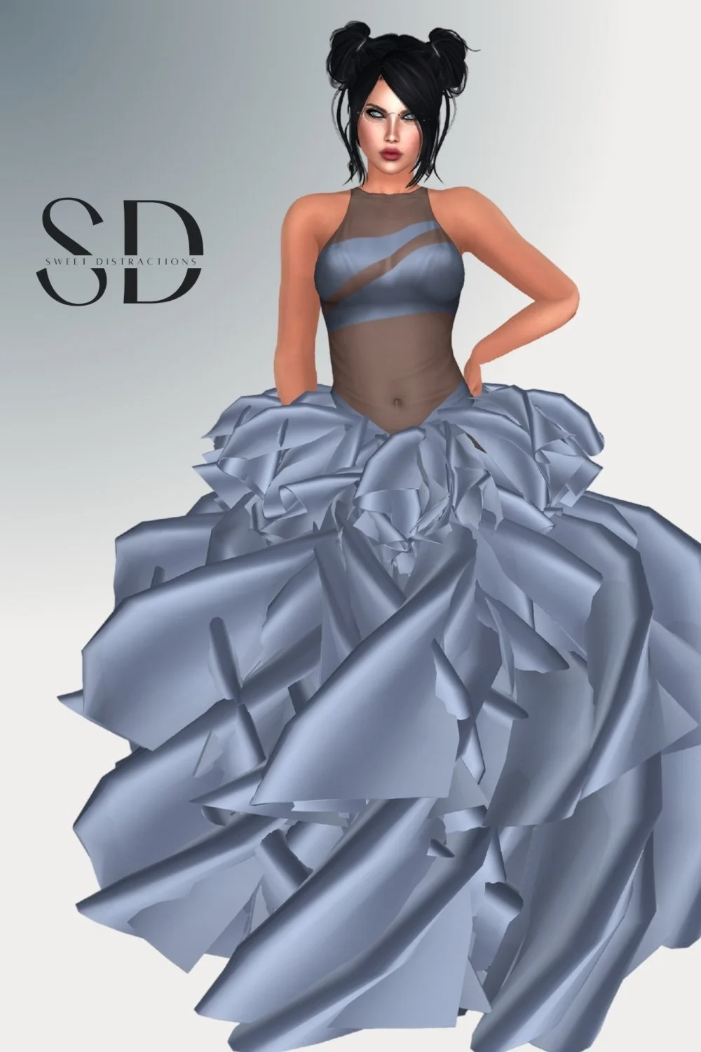 Sheer Halter Gown