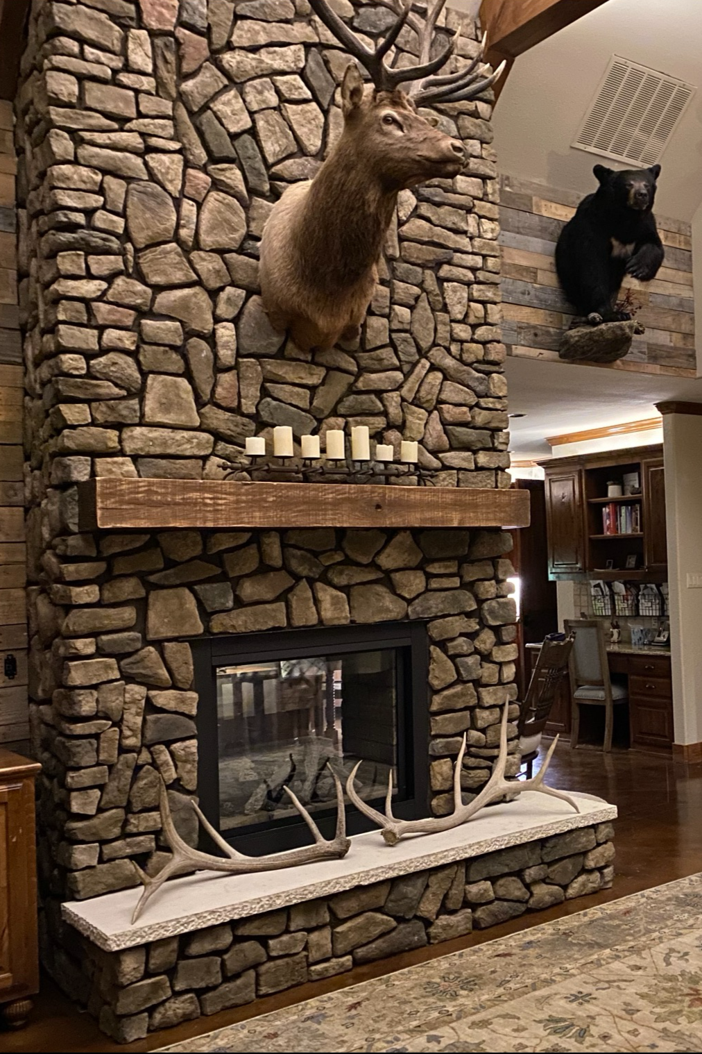 Sweeps N Ladders completed a beautiful stone fireplace remodel in Celina Texas.