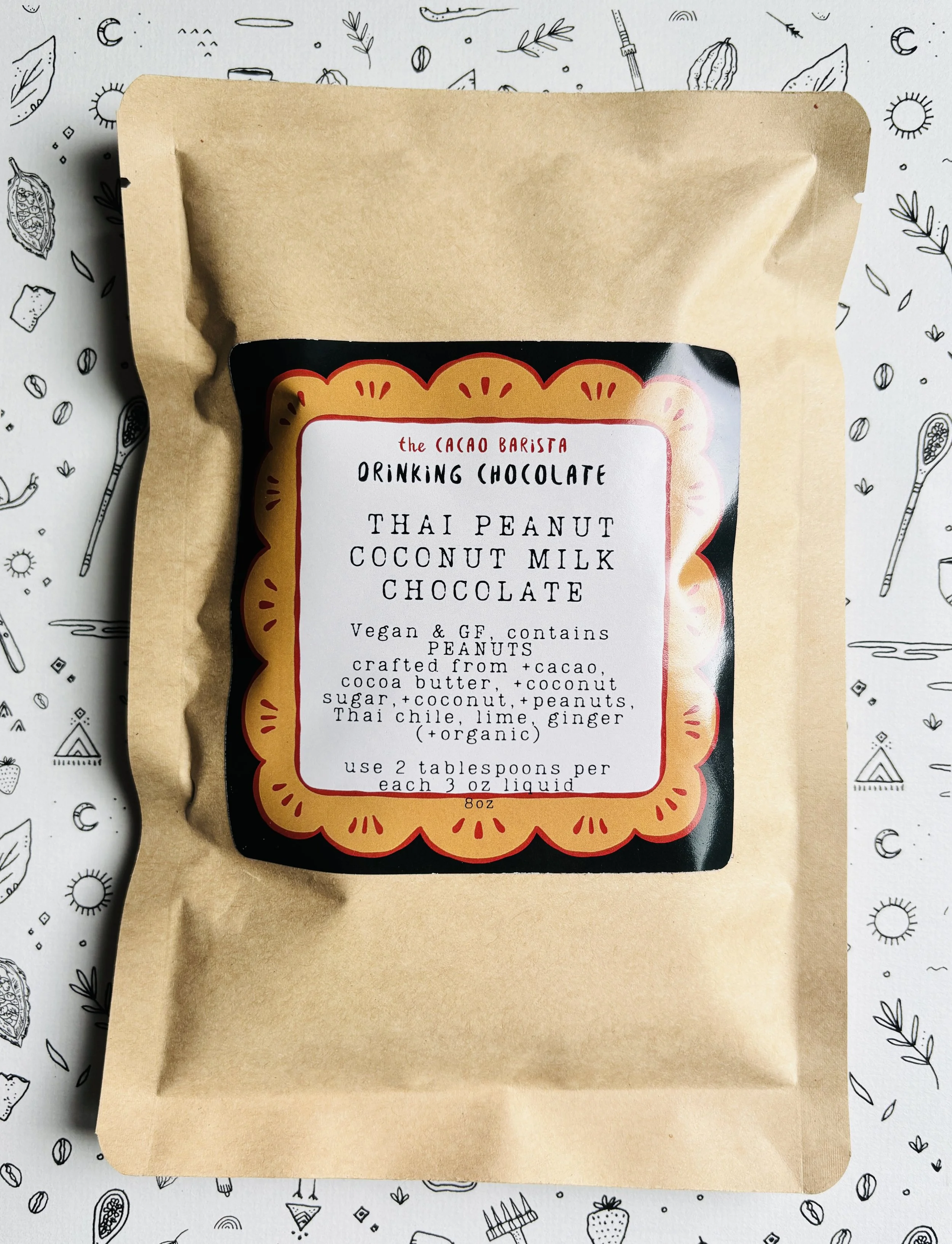 Thai peanut coconut milk chocolate: creamy, nutty, spicy, sweet